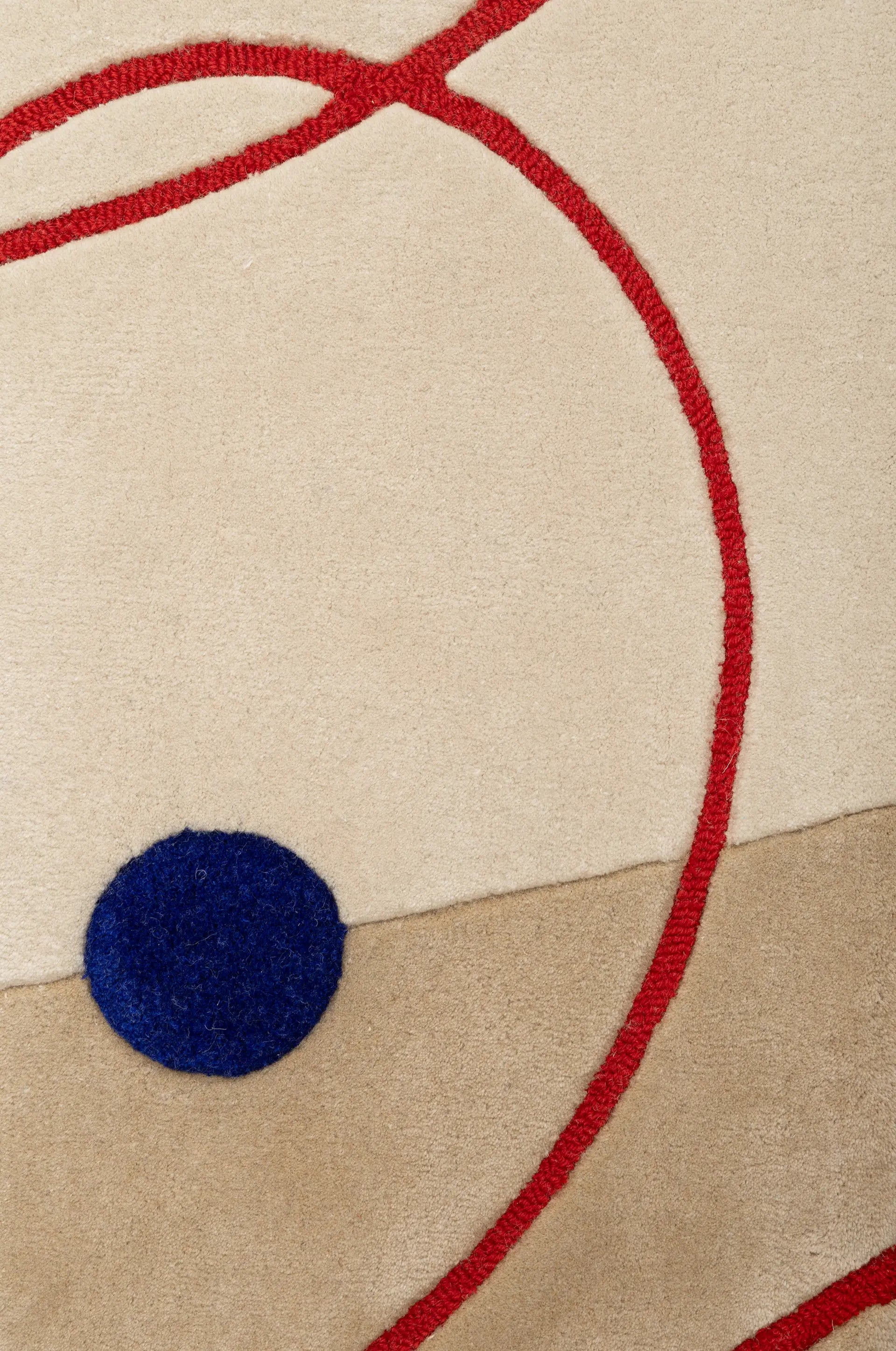 MARSEILLE Beige Rug with Red and Navy