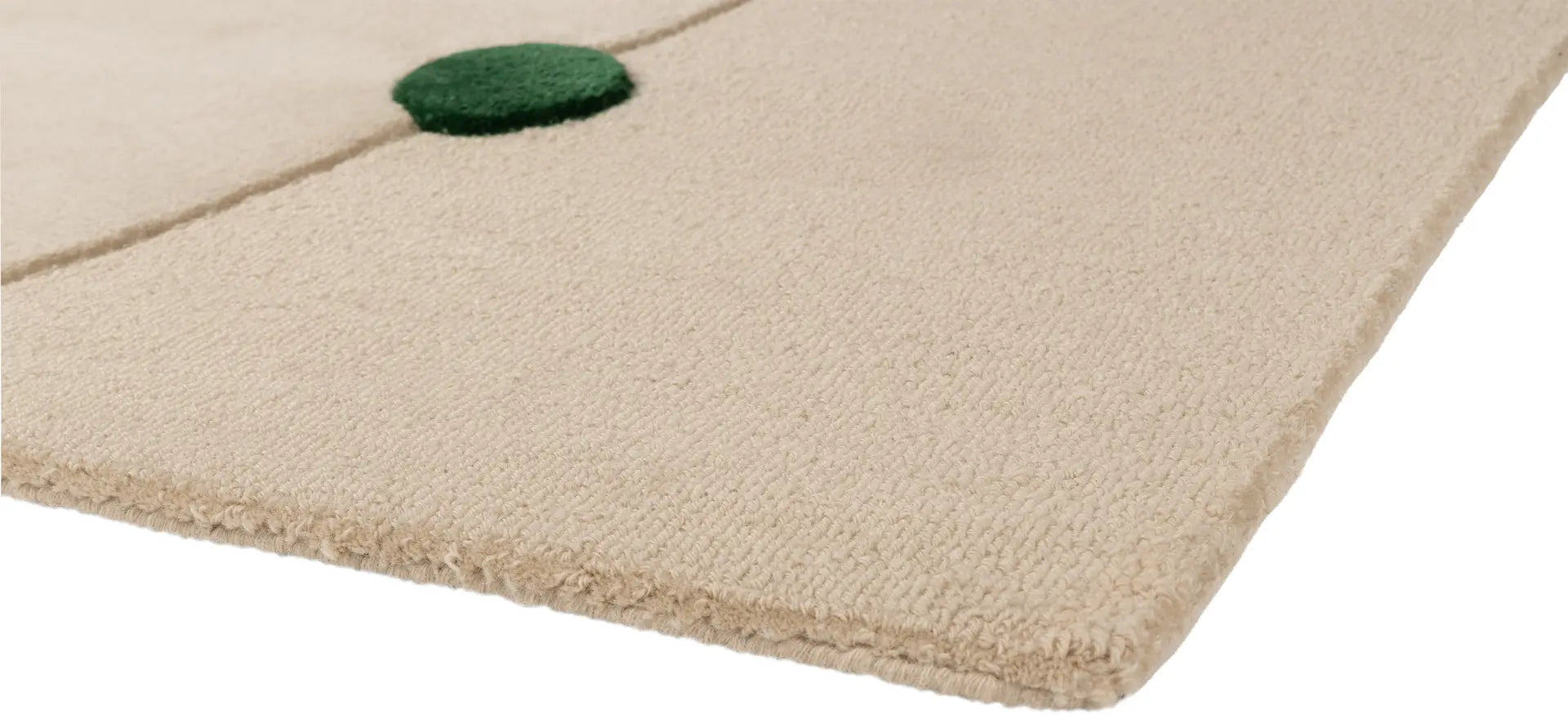Beige ROME rug with red and green accents