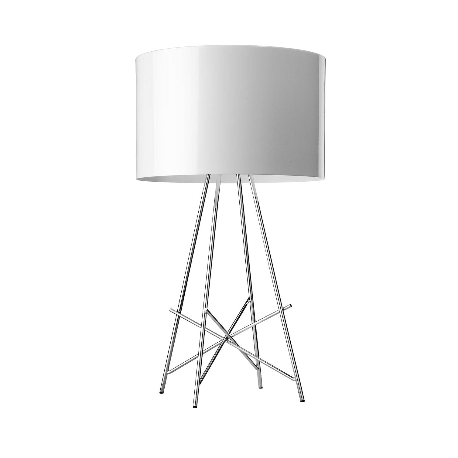 RAY White Table Lamp with Metal Base