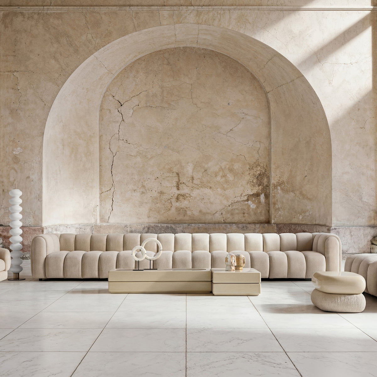 Beige WALLAU Pouf