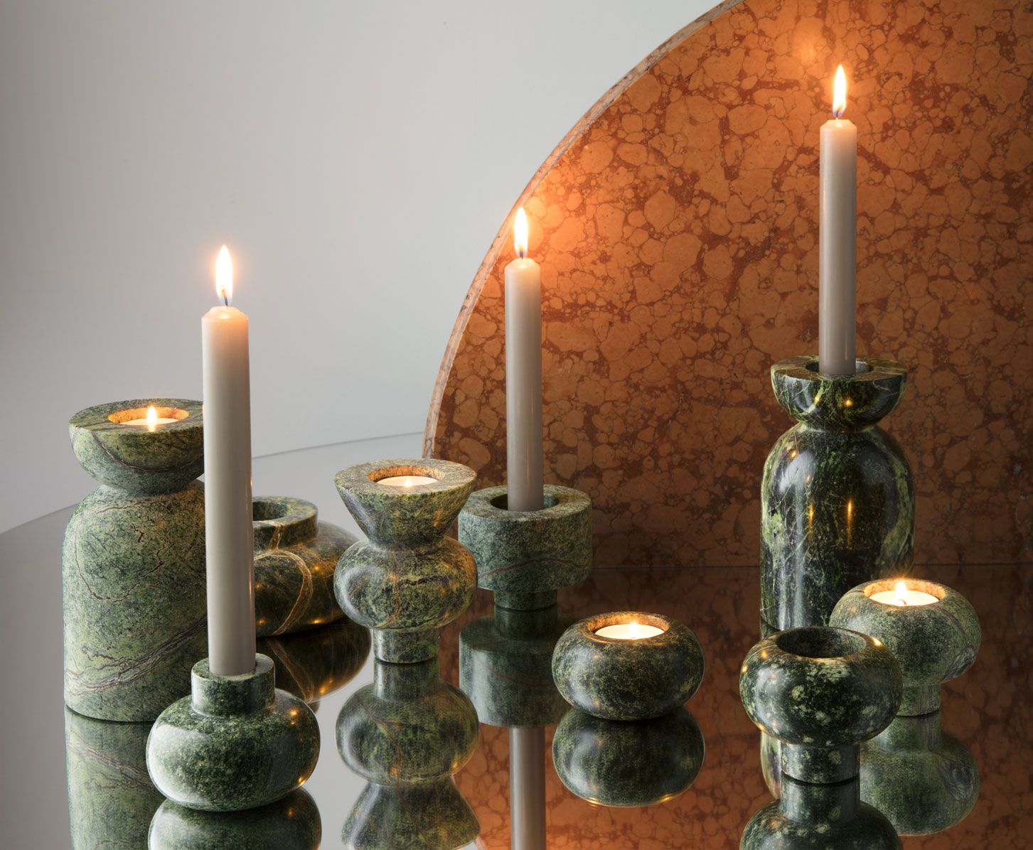 Stone Green Marble candlestick