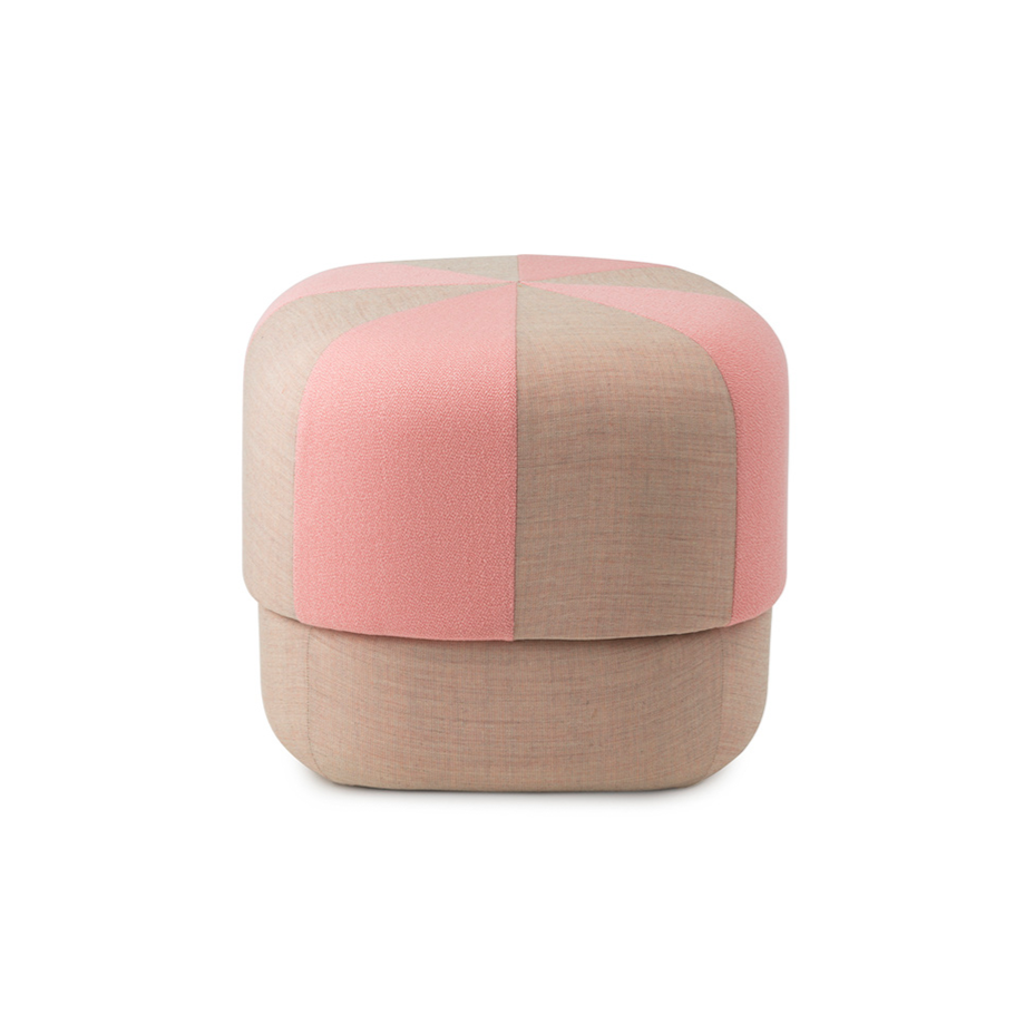 Pouf circus duo pink with beige