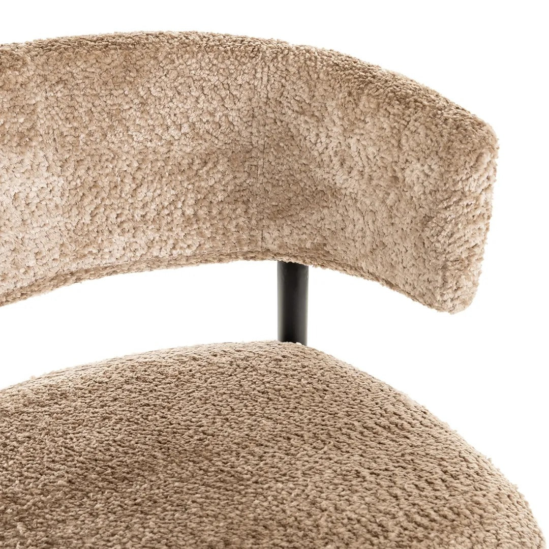 Hocker-Set ROCHELLE braun mit schwarzem Fuß