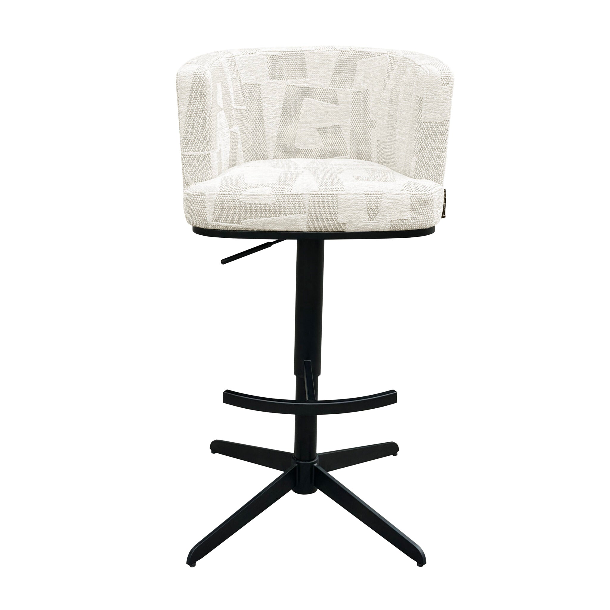 Cheyenne beige bar chair with a black base