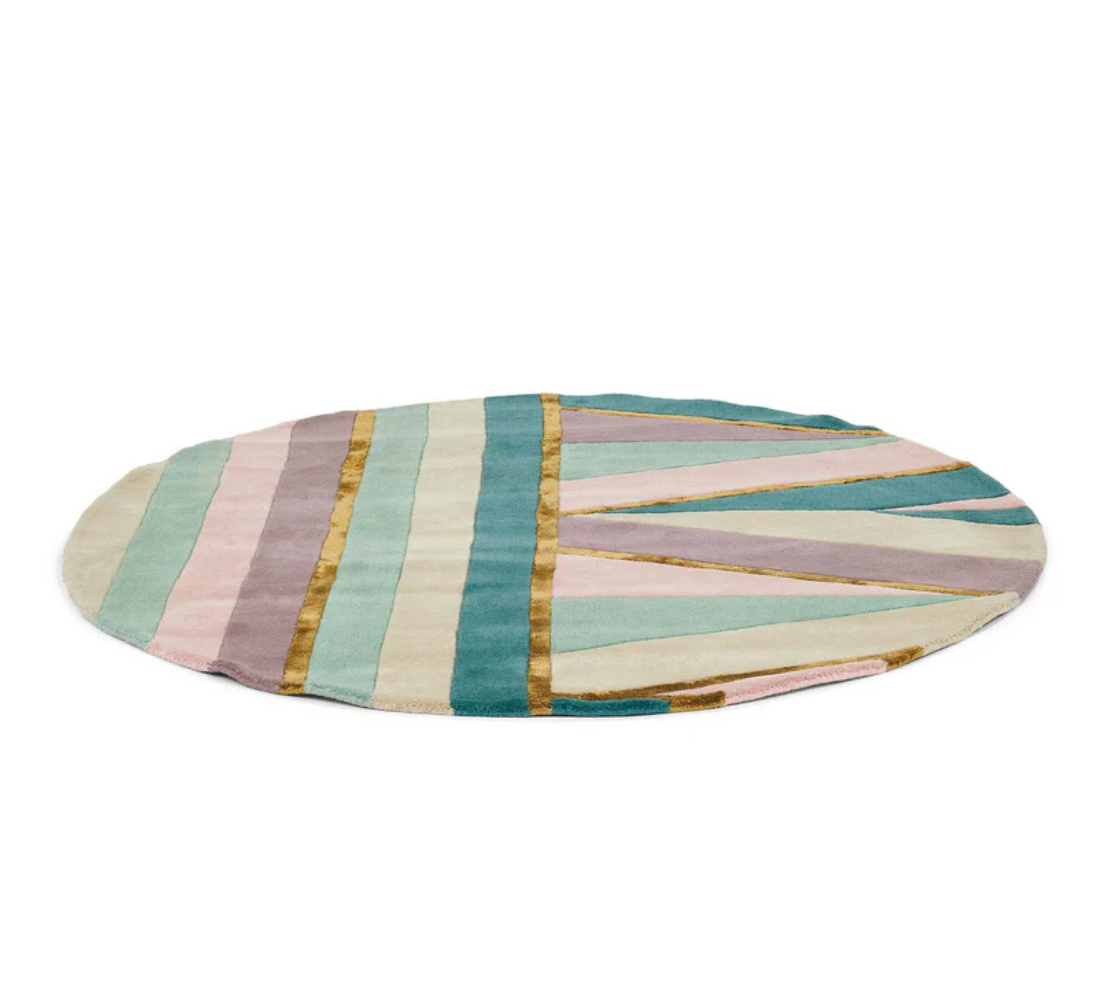 Sahara Round rug purple-turquoise
