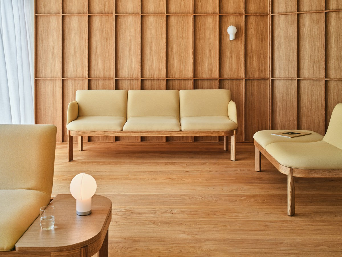 Upholstered ramp wooden base