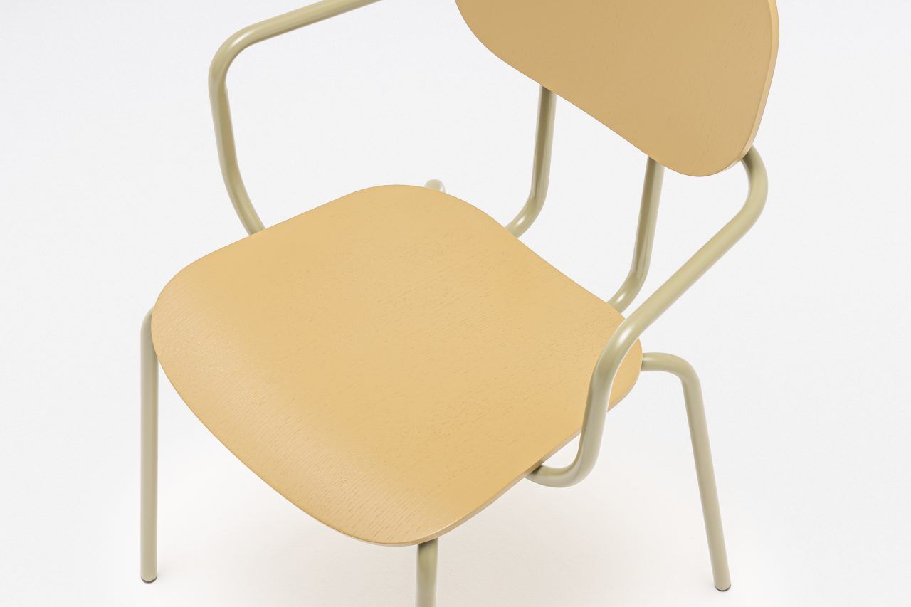 Krzesło z zagłówkiem NEW SCHOOL podstawa czworonożna ceglasty [Milena] MDD    Eye on Design