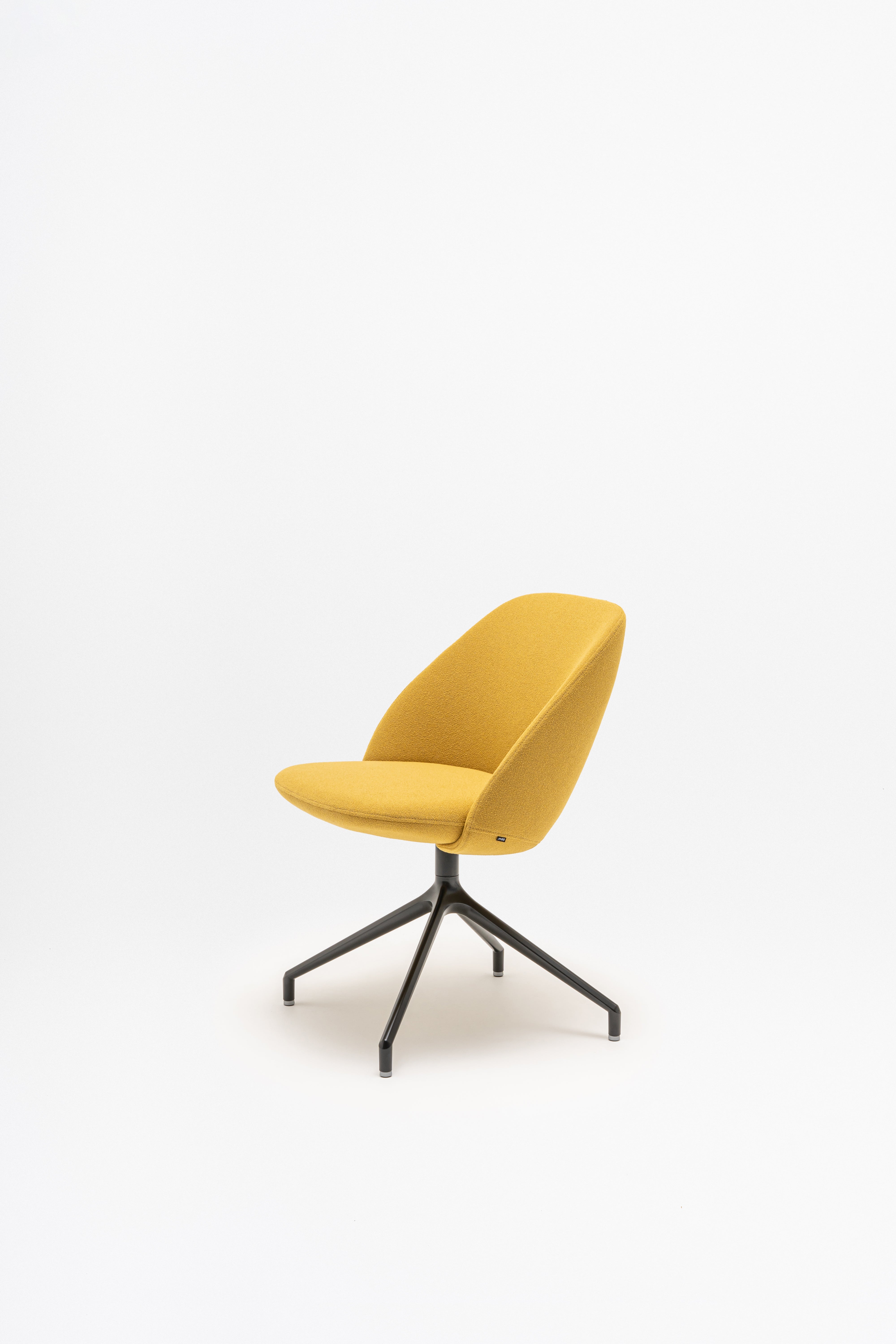 Rotable armchair with low backrest metal parallel base