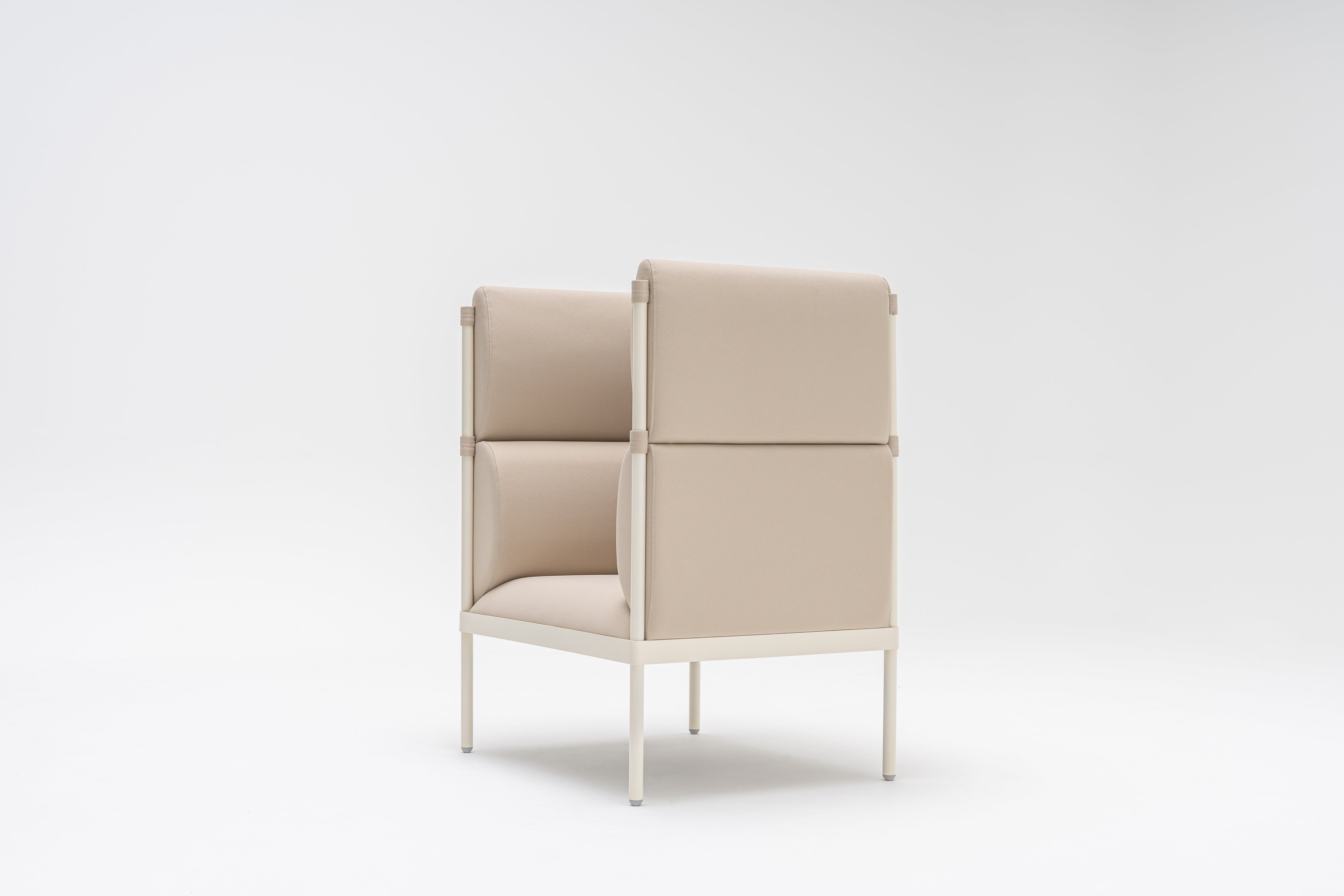 High armchair upholstered stilt