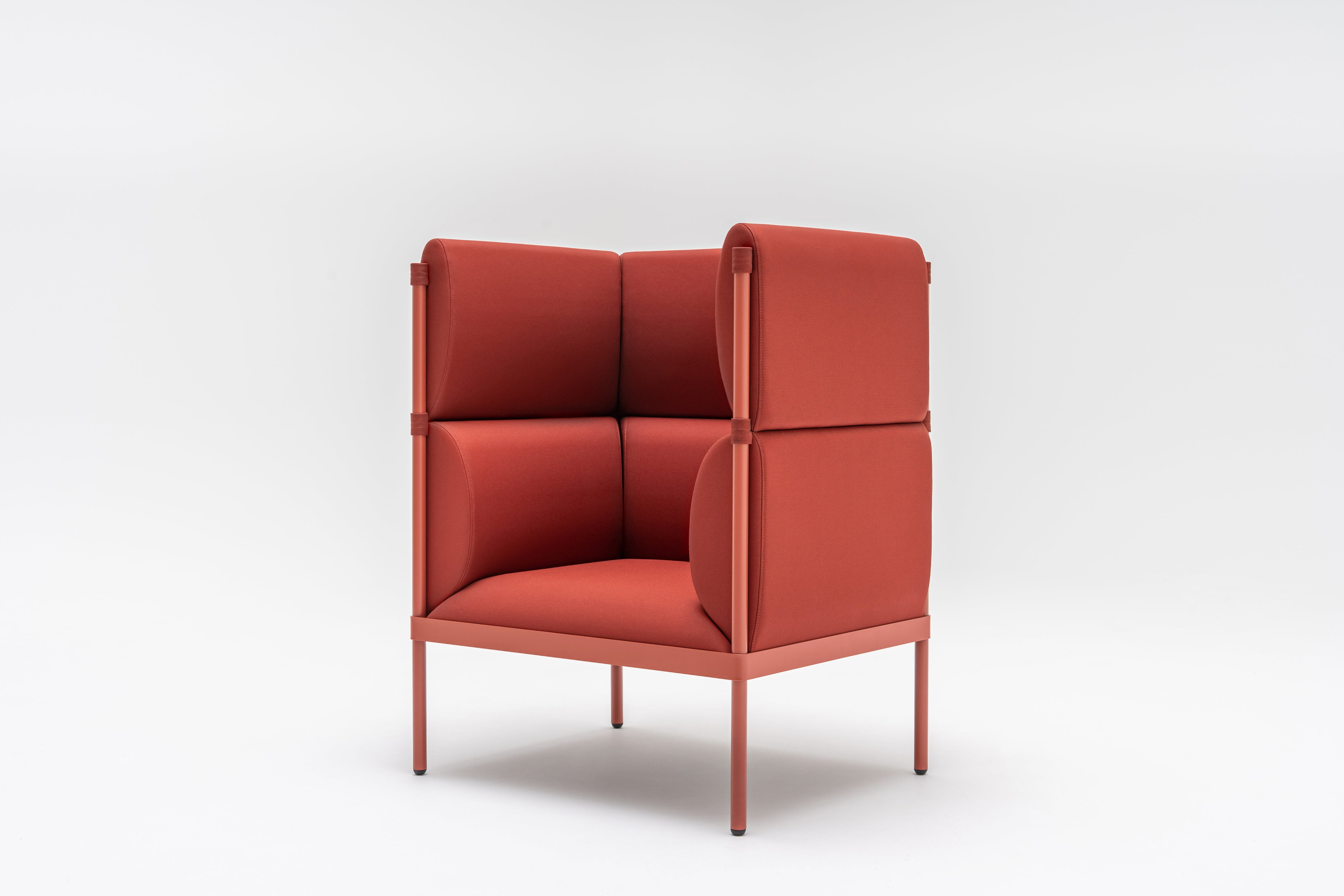 High armchair upholstered stilt