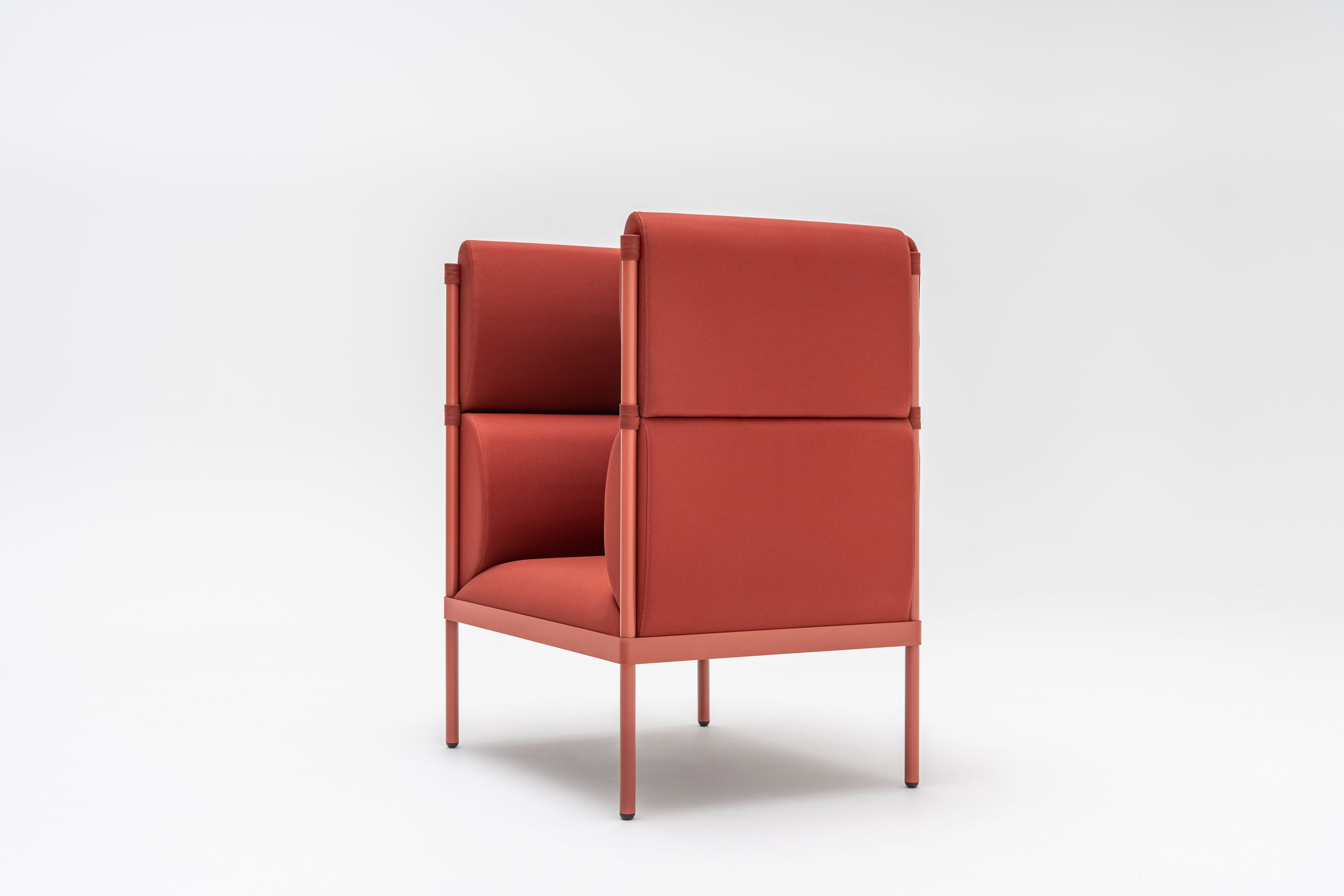 High armchair upholstered stilt