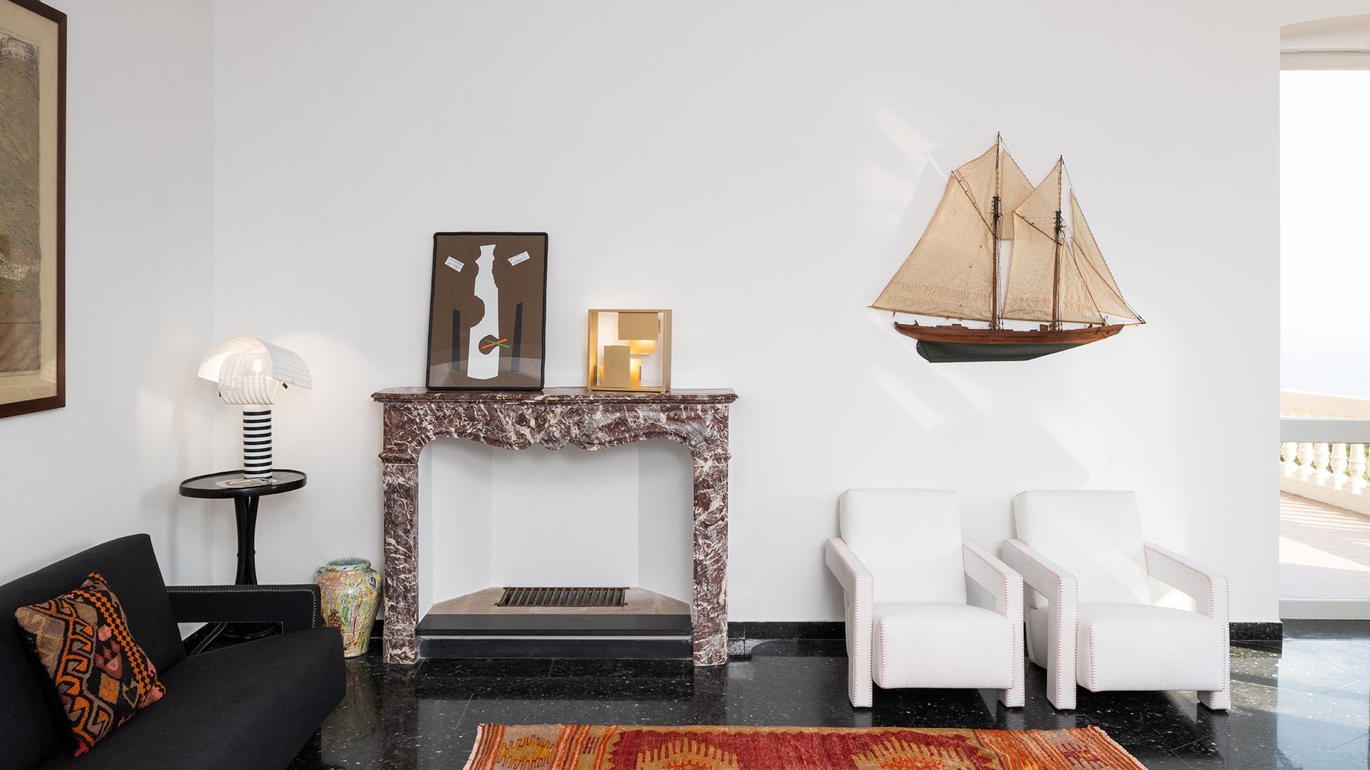 Tischlampe SHOGUN weiß mit Schwarz