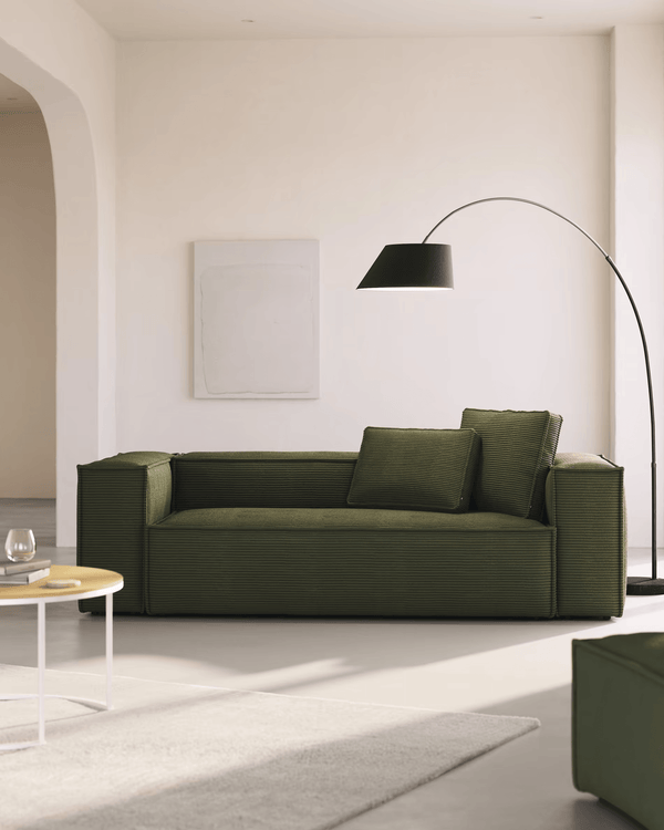 Sofa 3-osobowa BLOK zielony sztruks La Forma    Eye on Design