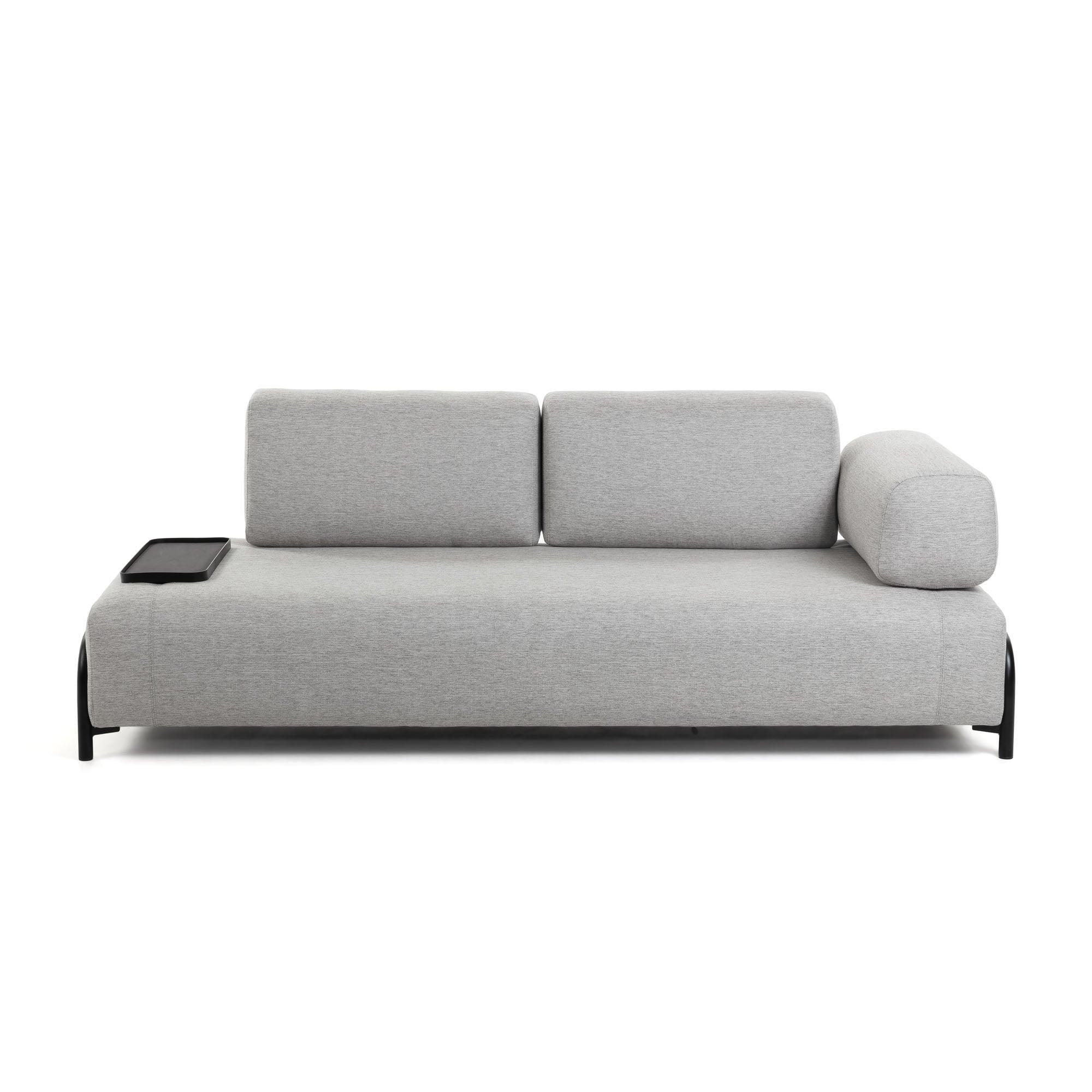 Sofa 3-osobowa COMPO jasnoszary La Forma Jeden + mała taca   Eye on Design