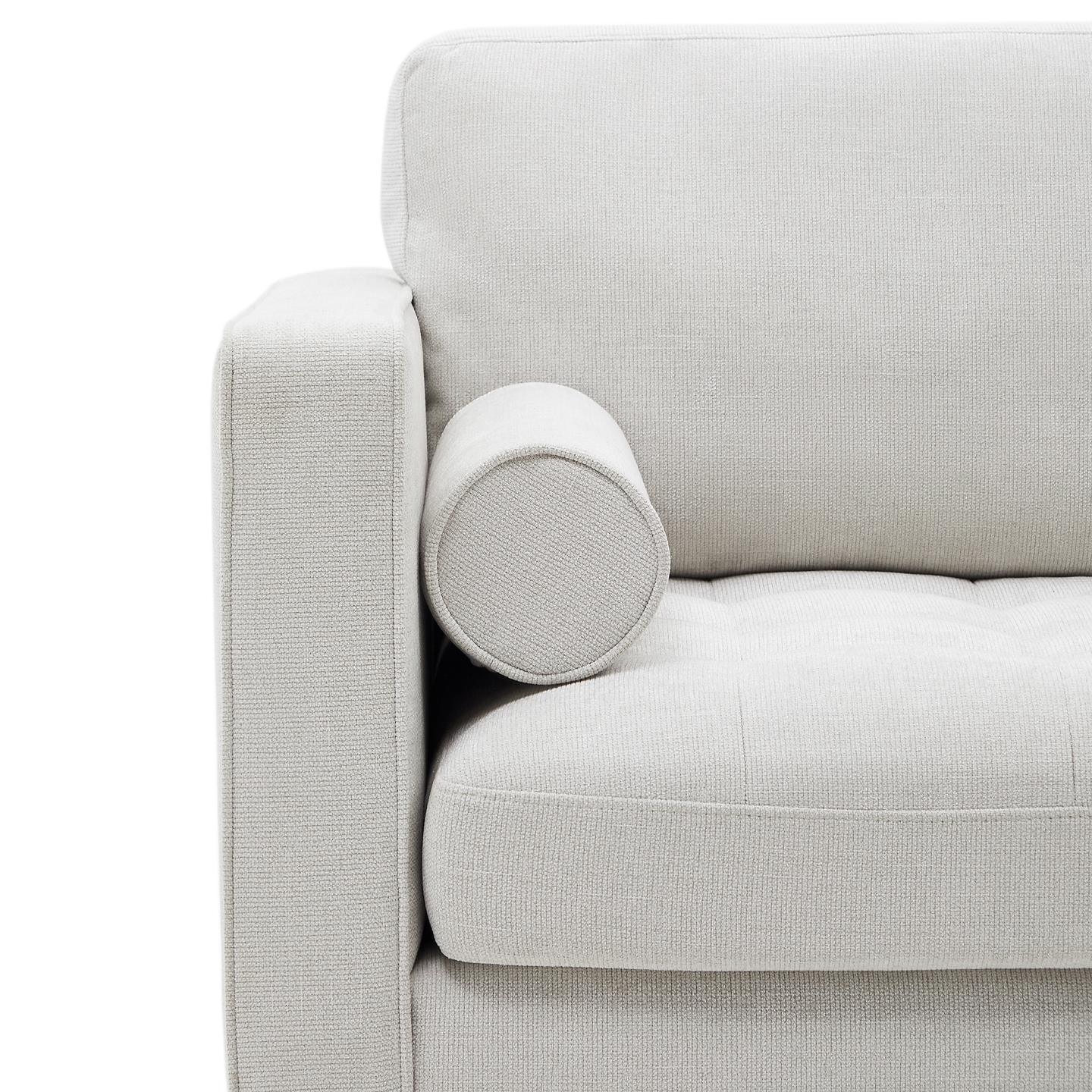 Sofa 3-osobowa DEBRA perłowy szenil z bukową podstawą La Forma    Eye on Design