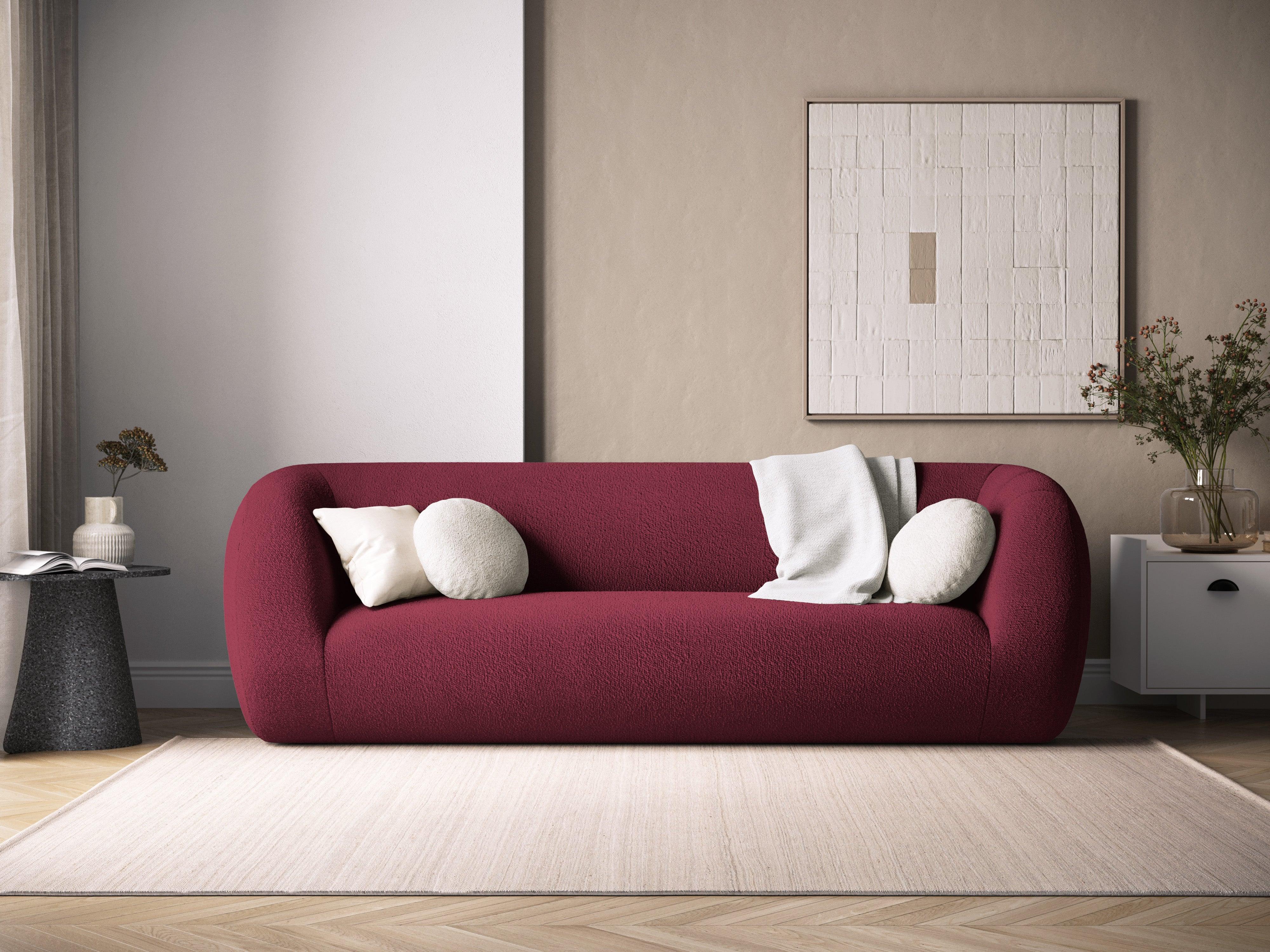 Sofa 3-osobowa ESSEN bordowy boucle Cosmopolitan Design    Eye on Design