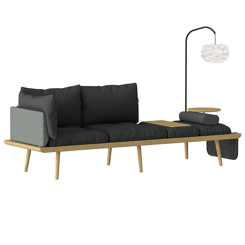 Sofa 3-osobowa LOUNGE AROUND antracytowy z ciemnym dębem UMAGE    Eye on Design