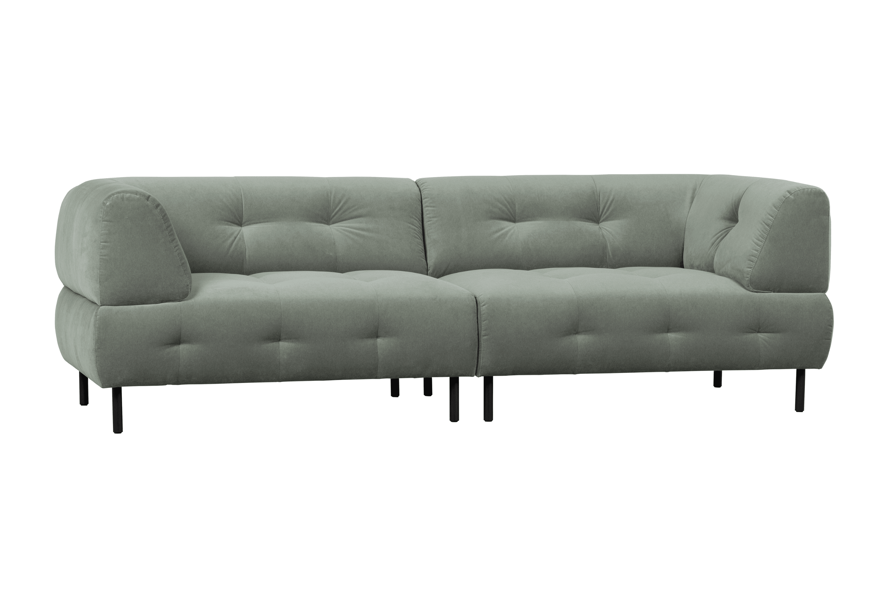 Sofa 4-osobowa aksamitna LLOYD jasnozielony Woood Exclusive    Eye on Design