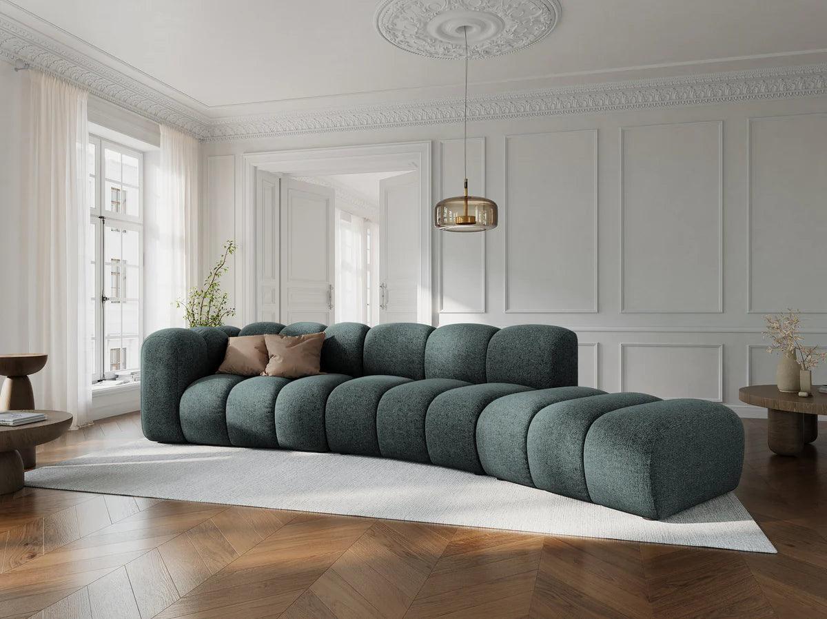 Sofa 5-osobowa prawostronna SKYLER turkusowy szenil Interieurs 86    Eye on Design