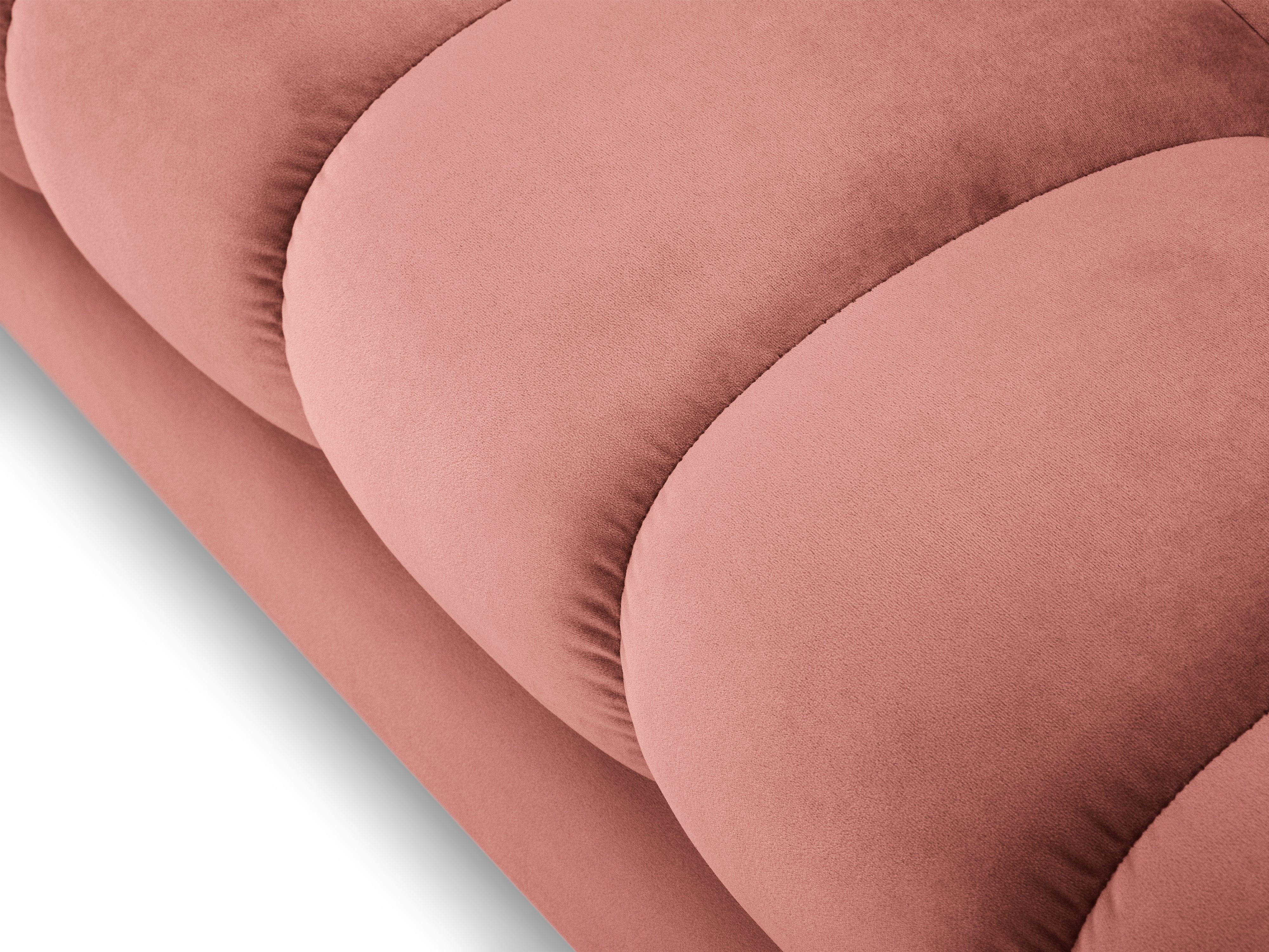 Sofa aksamitna 2-osobowa BALI różowy z czarną podstawą Cosmopolitan Design    Eye on Design