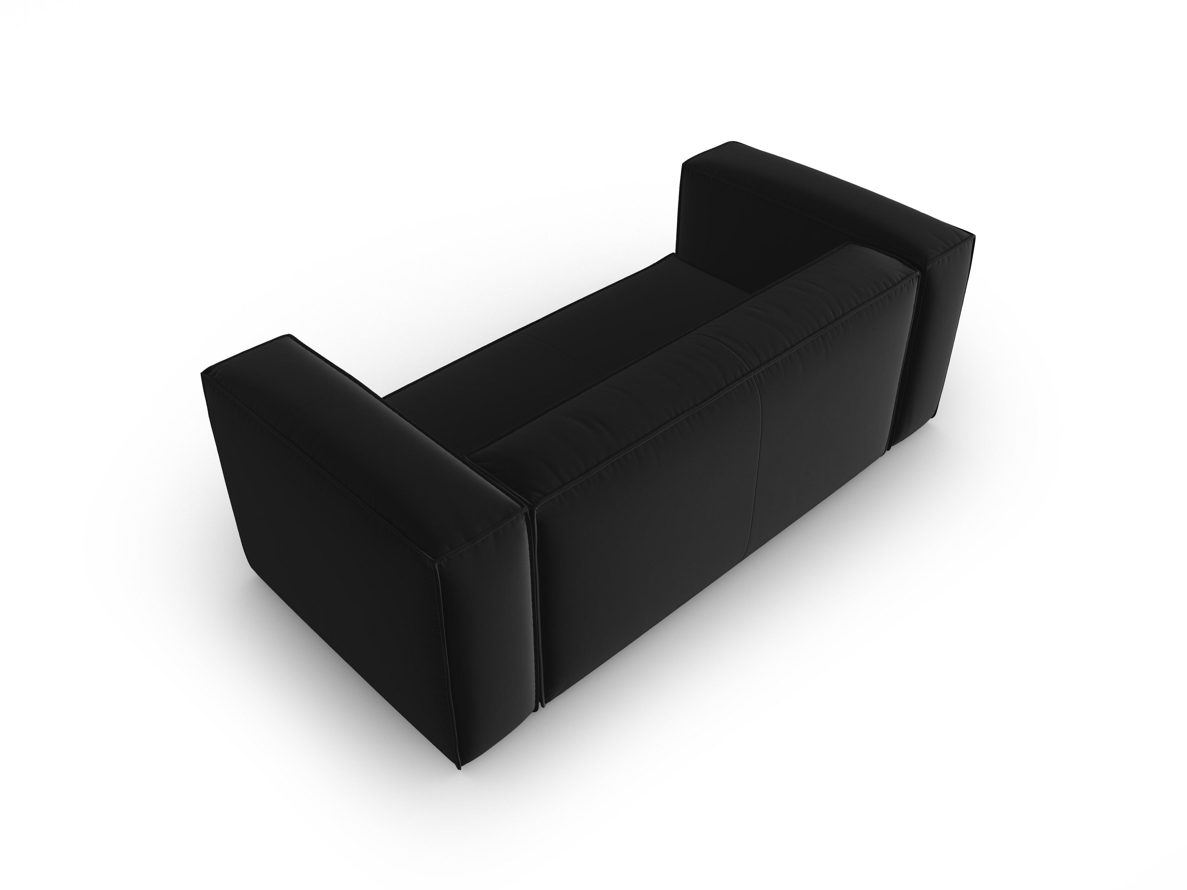 Sofa aksamitna 2-osobowa MACKAY czarny Cosmopolitan Design    Eye on Design