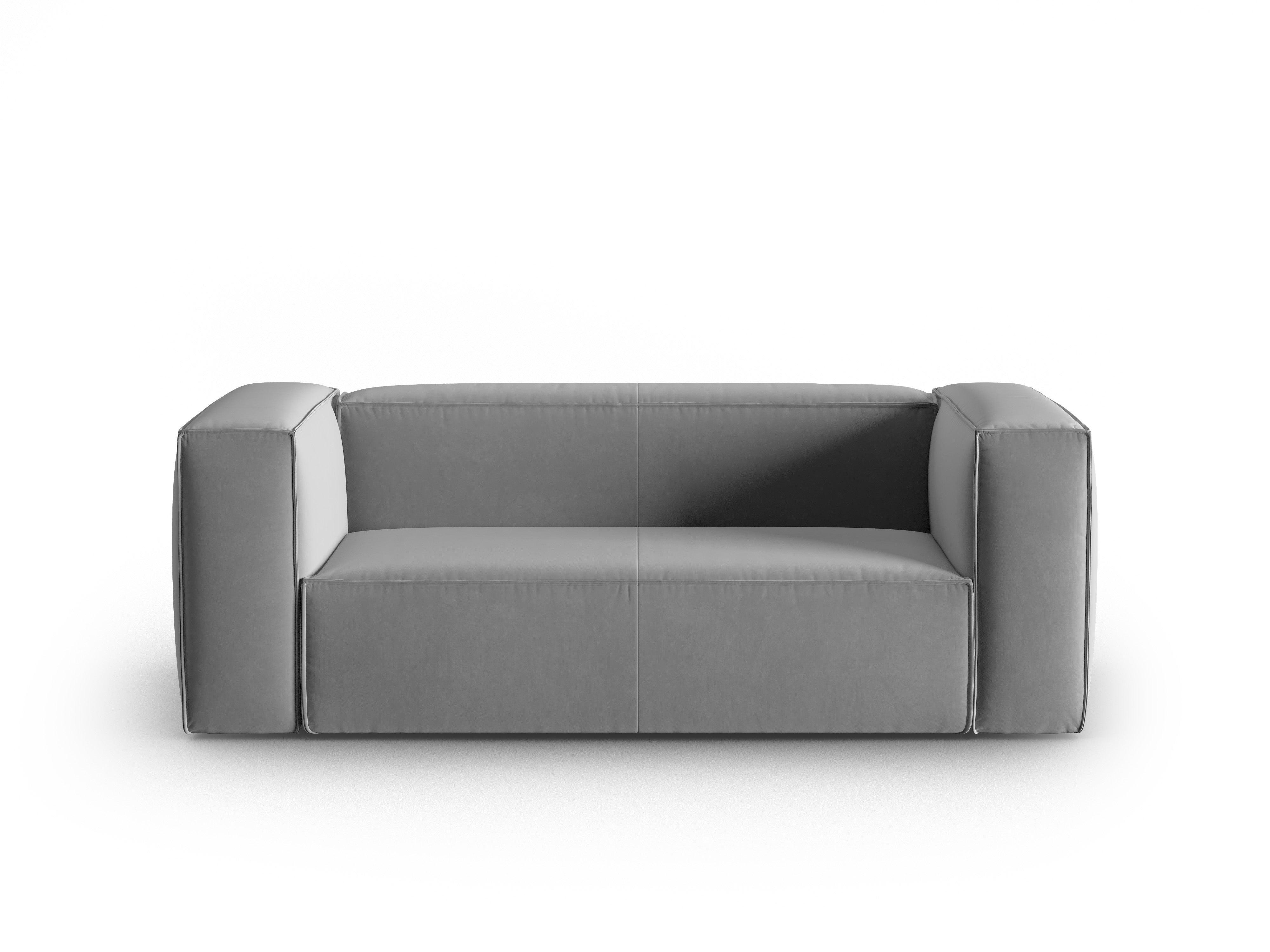 Sofa aksamitna 2-osobowa MACKAY jasnoszary Cosmopolitan Design    Eye on Design