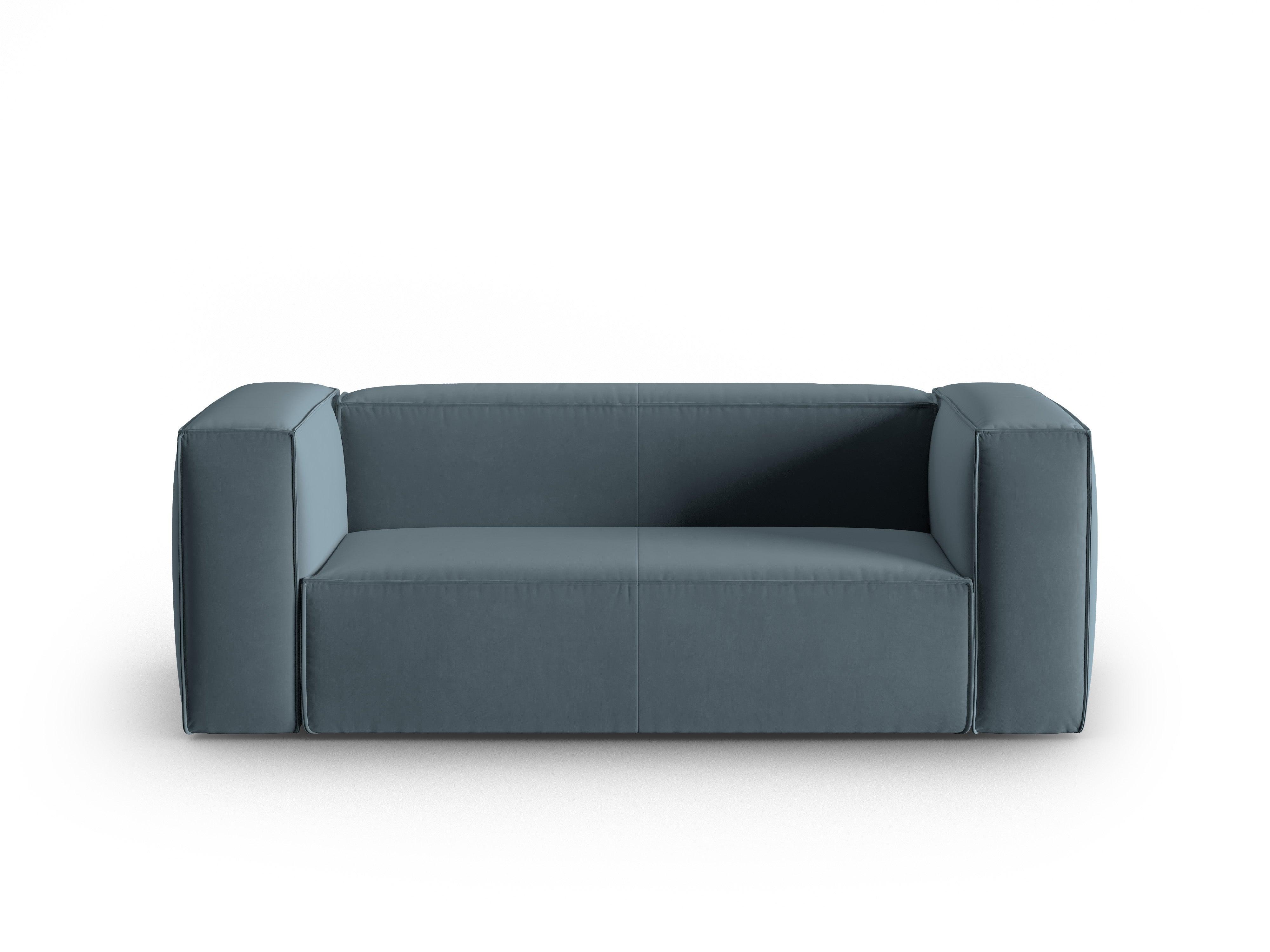 Sofa aksamitna 2-osobowa MACKAY niebieski Cosmopolitan Design    Eye on Design