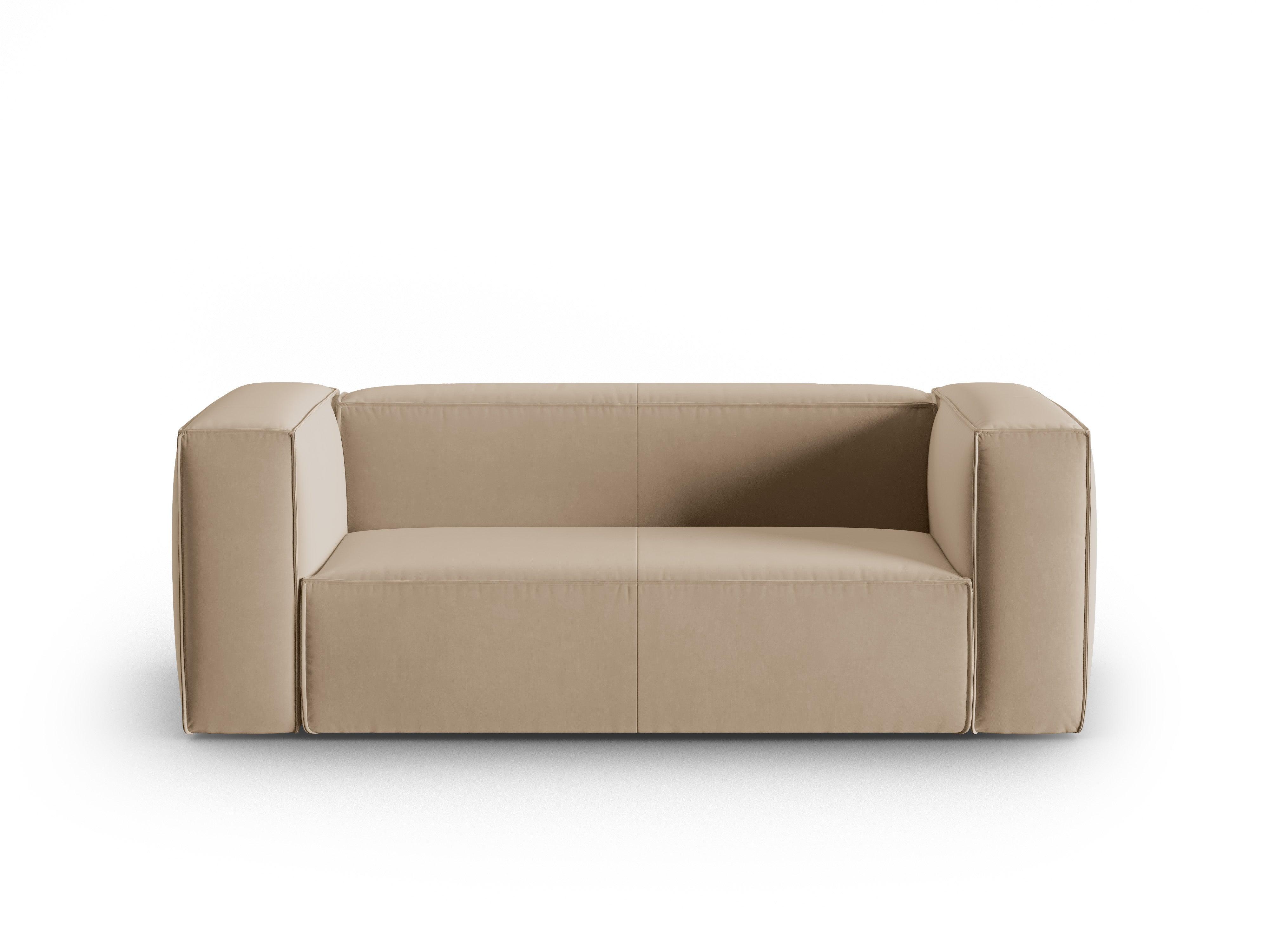 Sofa aksamitna 2-osobowa MACKAY piaskowy Cosmopolitan Design    Eye on Design