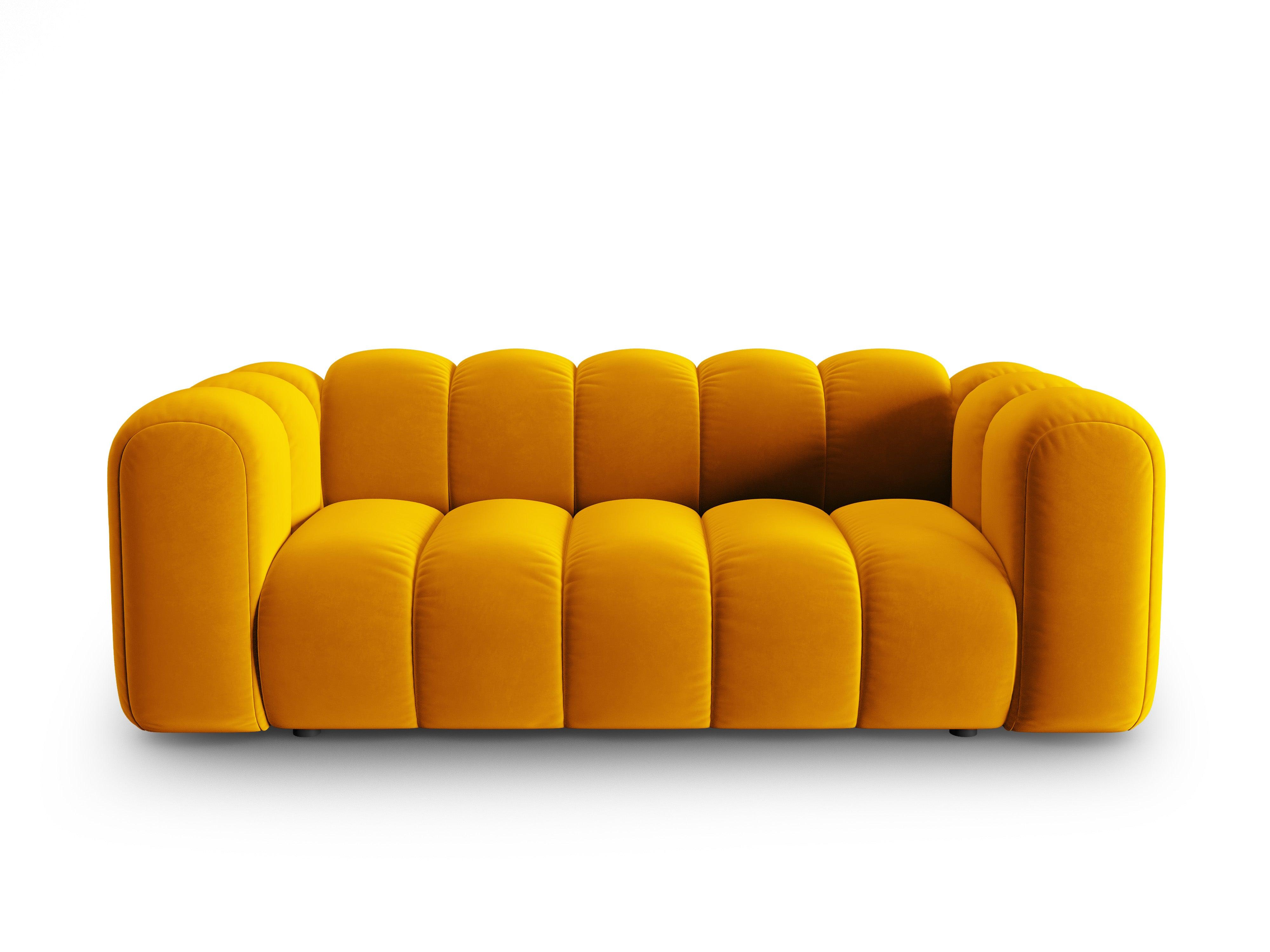 Sofa aksamitna 2-osobowa SKYLER musztardowy Interieurs 86    Eye on Design