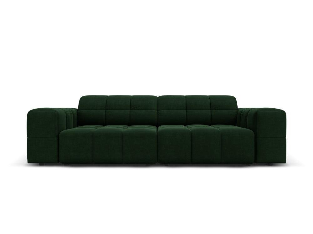 Sofa aksamitna 3-osobowa CHICAGO butelkowa zieleń Cosmopolitan Design    Eye on Design