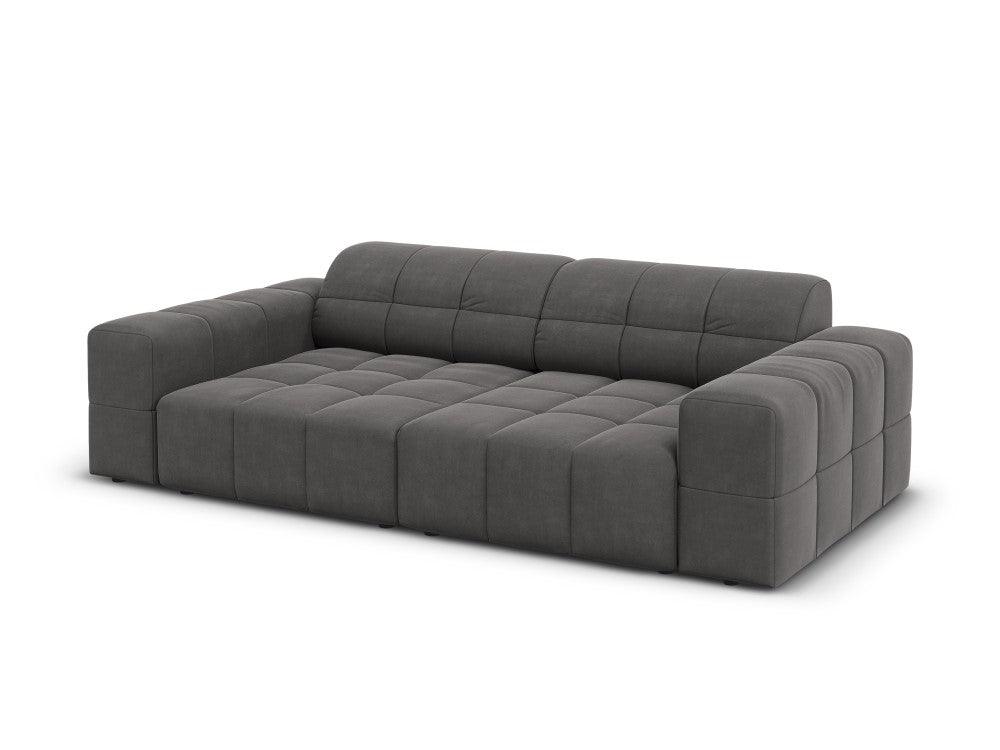 Sofa aksamitna 3-osobowa CHICAGO ciemnoszary Cosmopolitan Design    Eye on Design