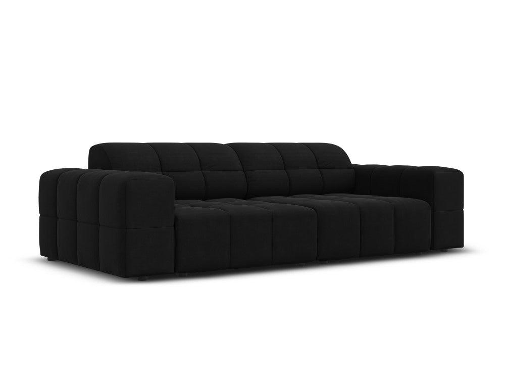 Sofa aksamitna 3-osobowa CHICAGO czarny Cosmopolitan Design    Eye on Design