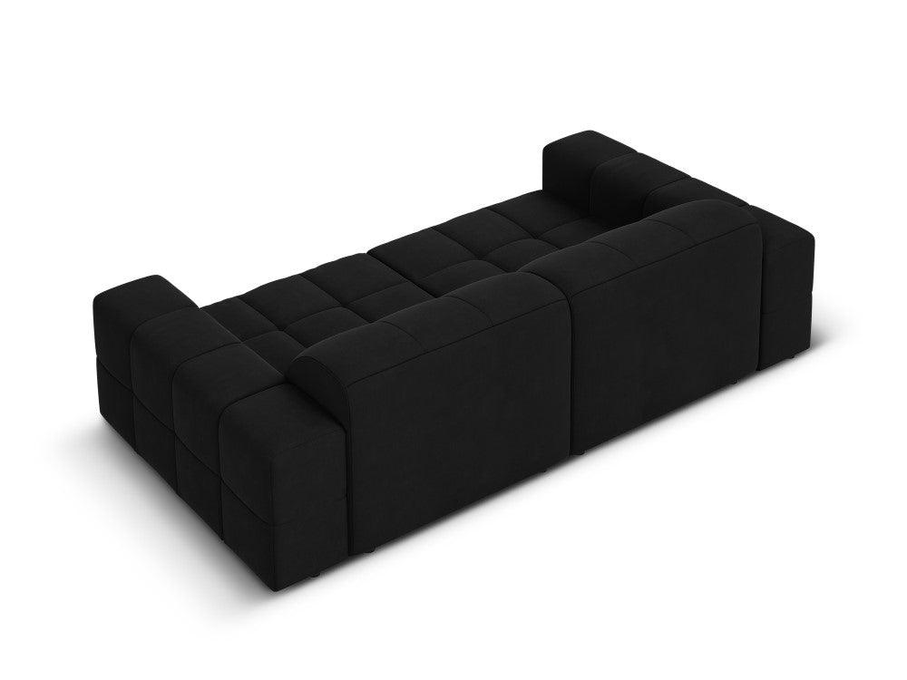 Sofa aksamitna 3-osobowa CHICAGO czarny Cosmopolitan Design    Eye on Design