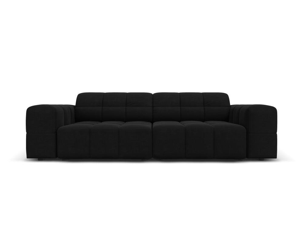 Sofa aksamitna 3-osobowa CHICAGO czarny Cosmopolitan Design    Eye on Design