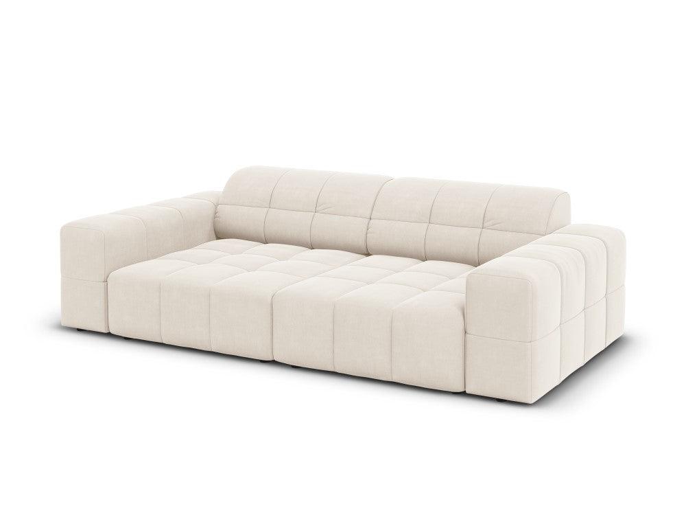 Sofa aksamitna 3-osobowa CHICAGO jasnobeżowy Cosmopolitan Design    Eye on Design