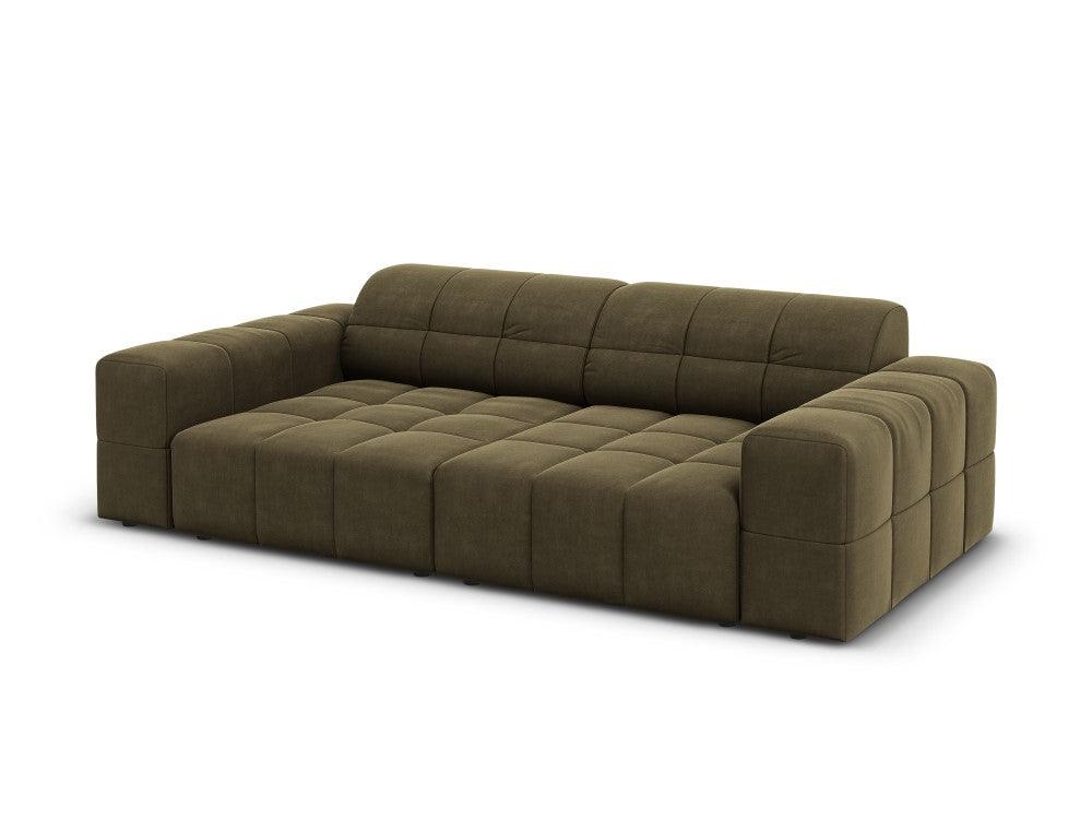 Sofa aksamitna 3-osobowa CHICAGO oliwkowy Cosmopolitan Design    Eye on Design