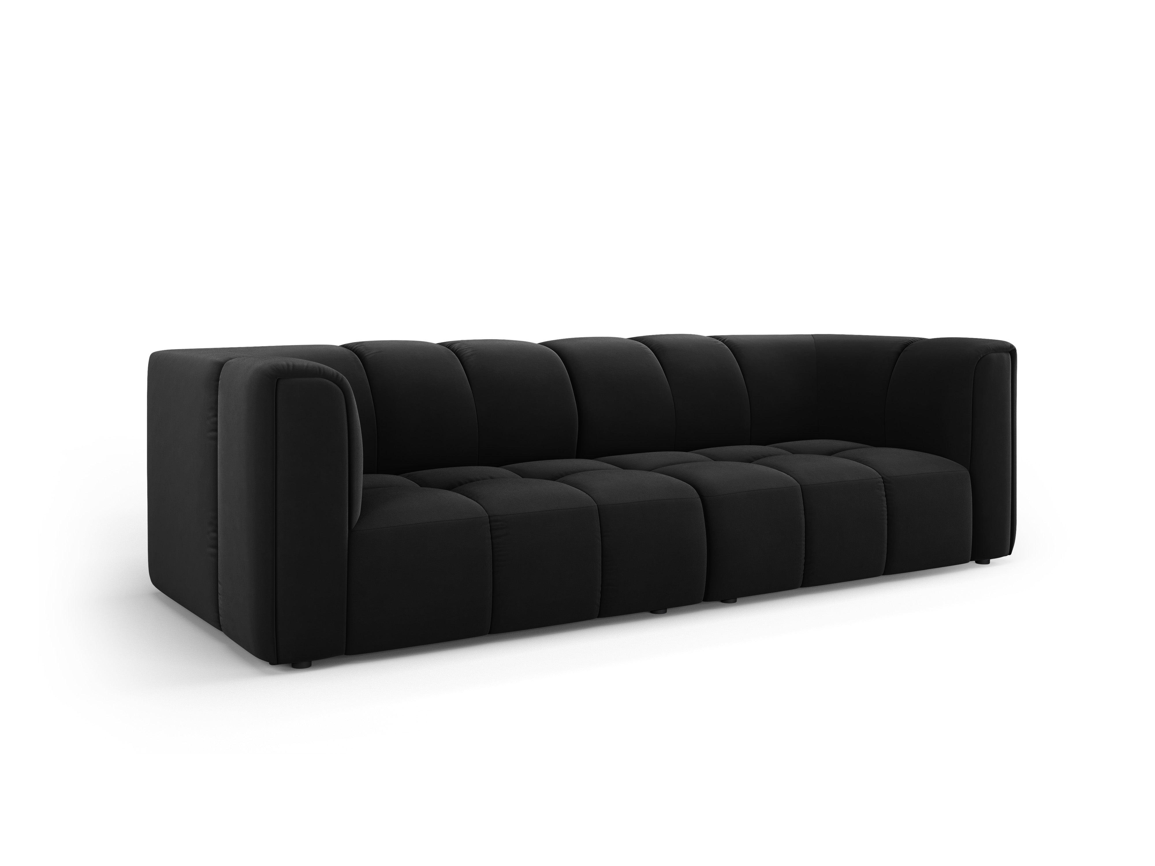 Sofa aksamitna 3-osobowa FRANCESCA czarny Milo Casa    Eye on Design