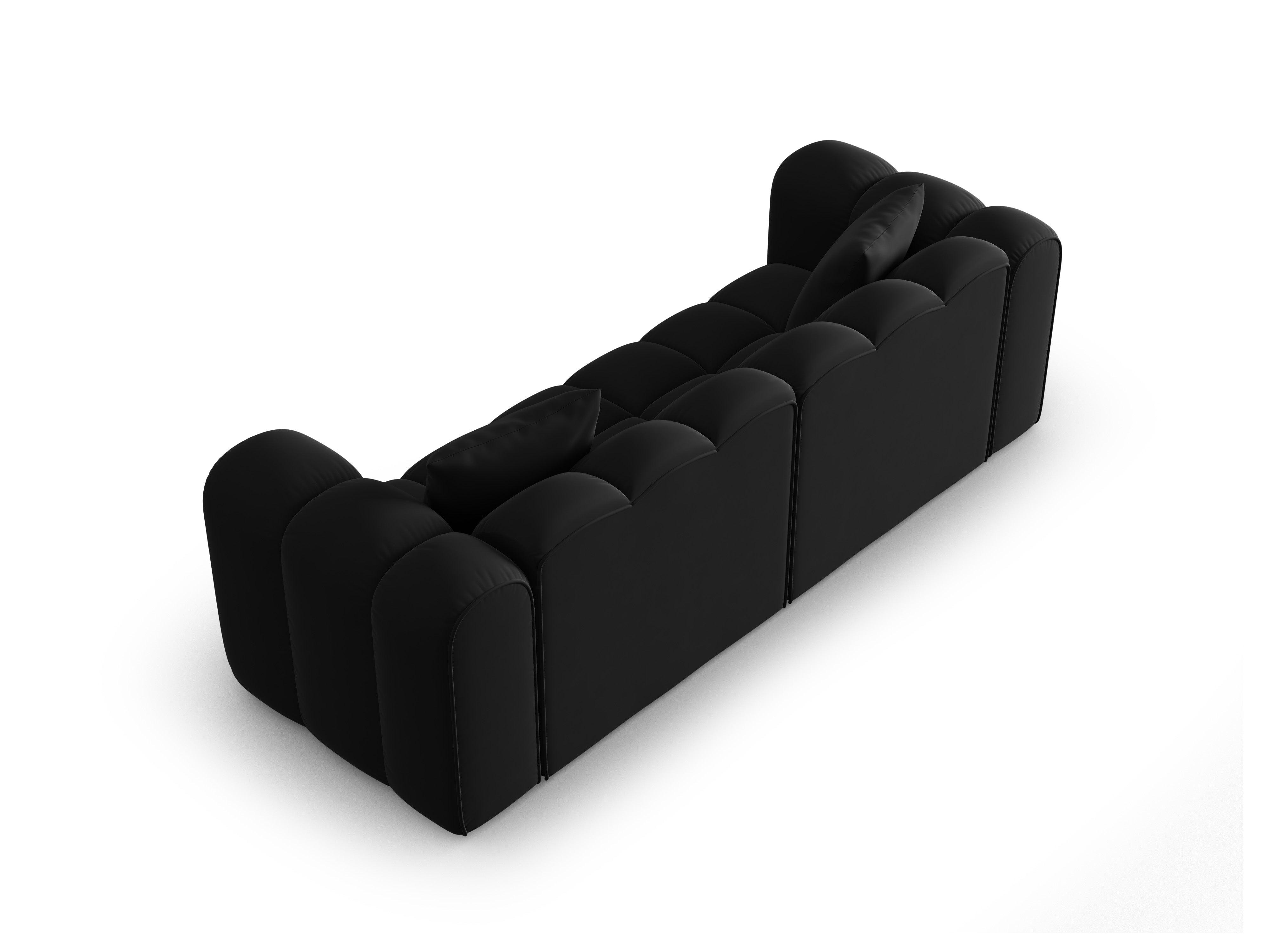 Sofa aksamitna 3-osobowa HALLEY czarny Windsor & Co    Eye on Design