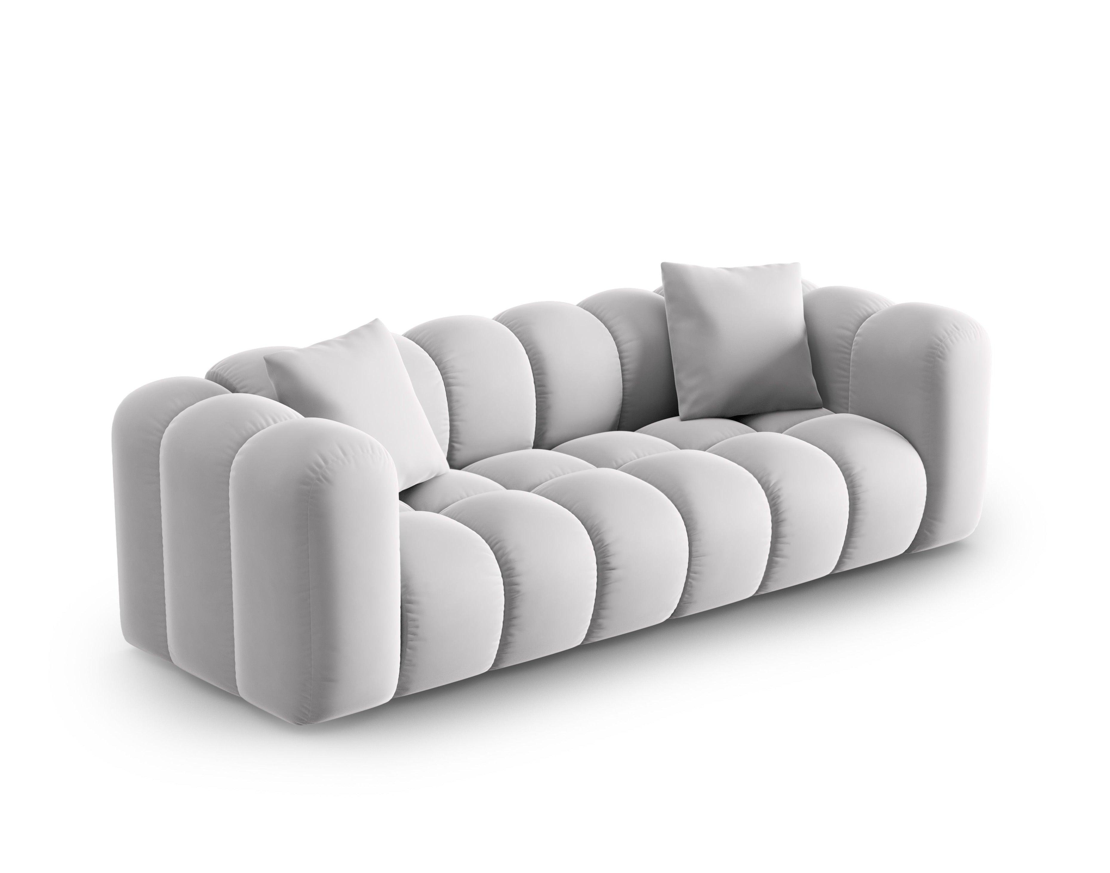 Sofa aksamitna 3-osobowa HALLEY srebrny Windsor & Co    Eye on Design