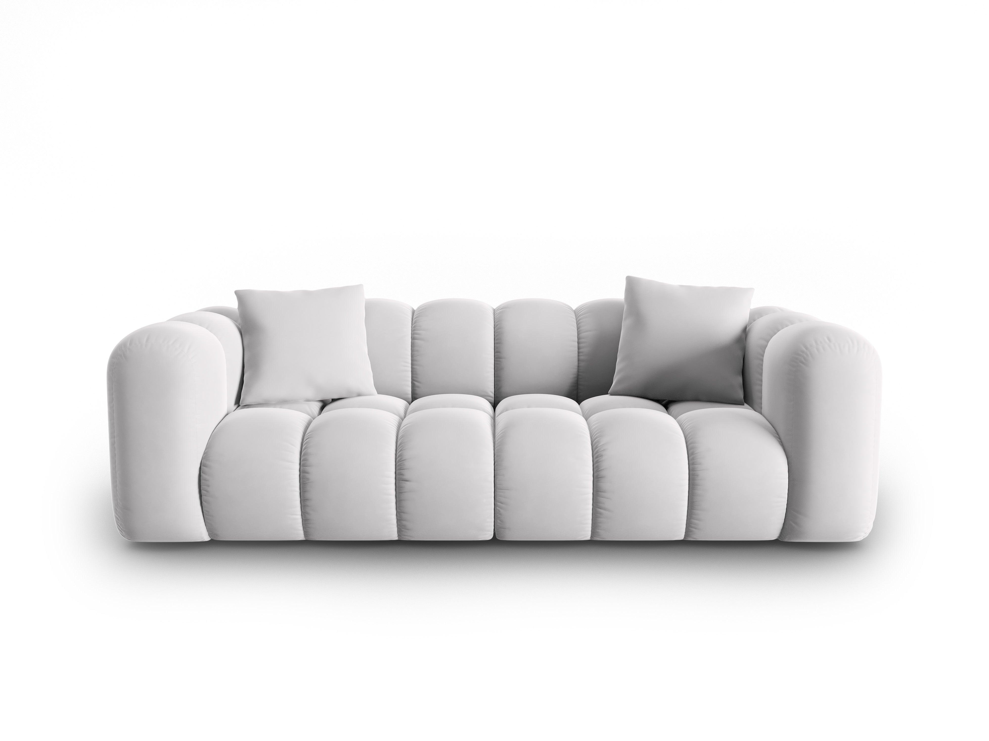 Sofa aksamitna 3-osobowa HALLEY srebrny Windsor & Co    Eye on Design