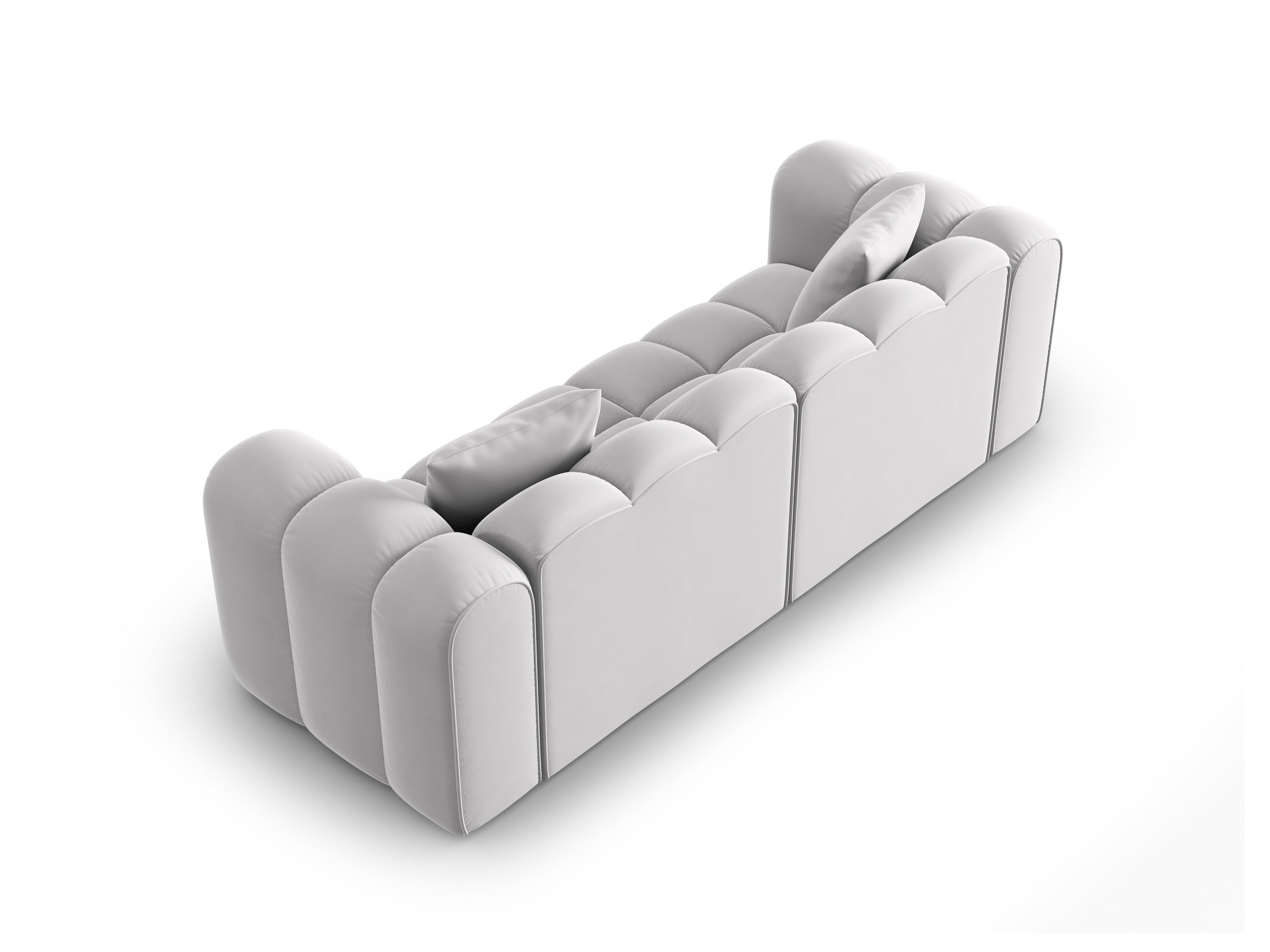 Sofa aksamitna 3-osobowa HALLEY srebrny Windsor & Co    Eye on Design