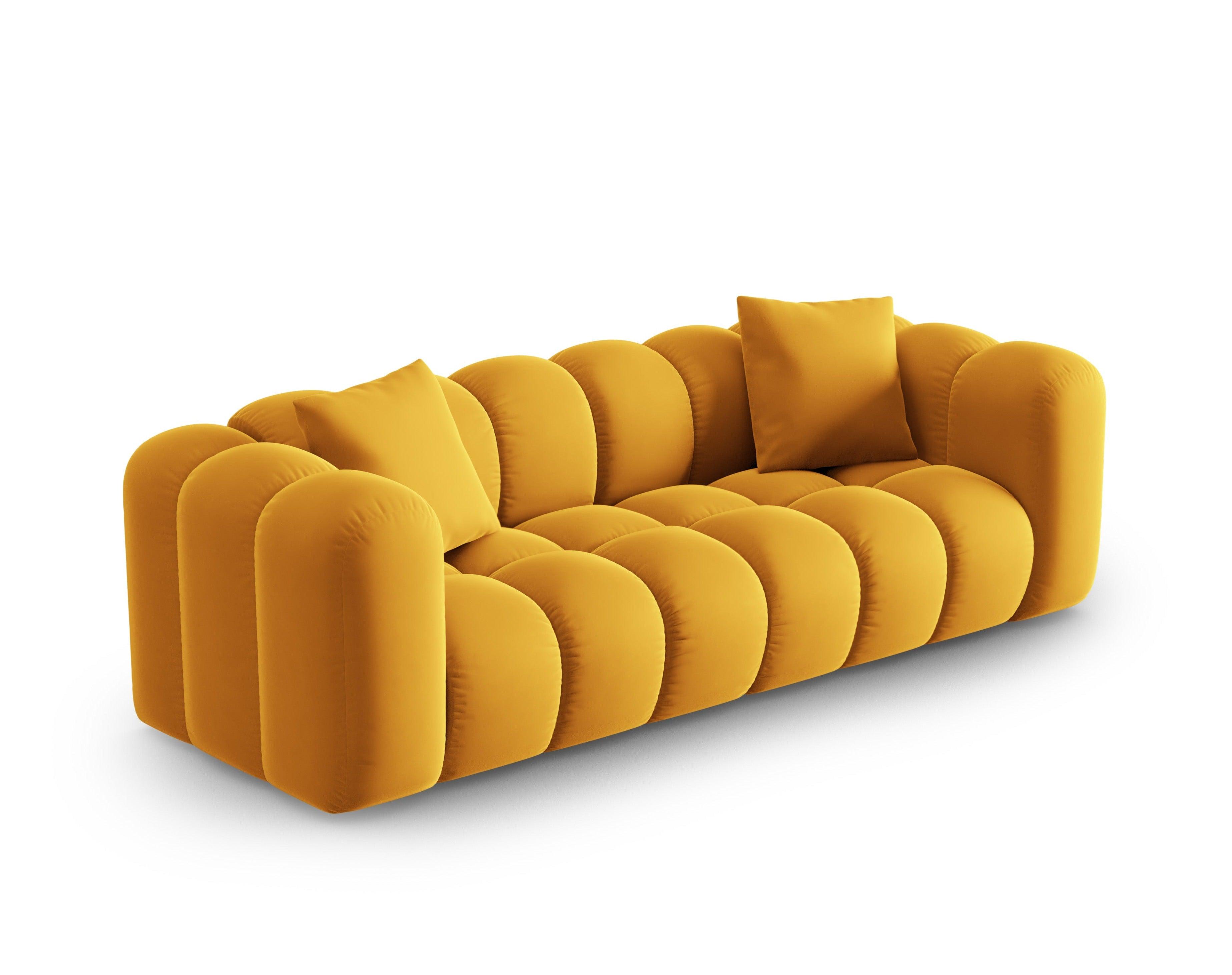 Sofa aksamitna 3-osobowa HALLEY żółty Windsor & Co    Eye on Design