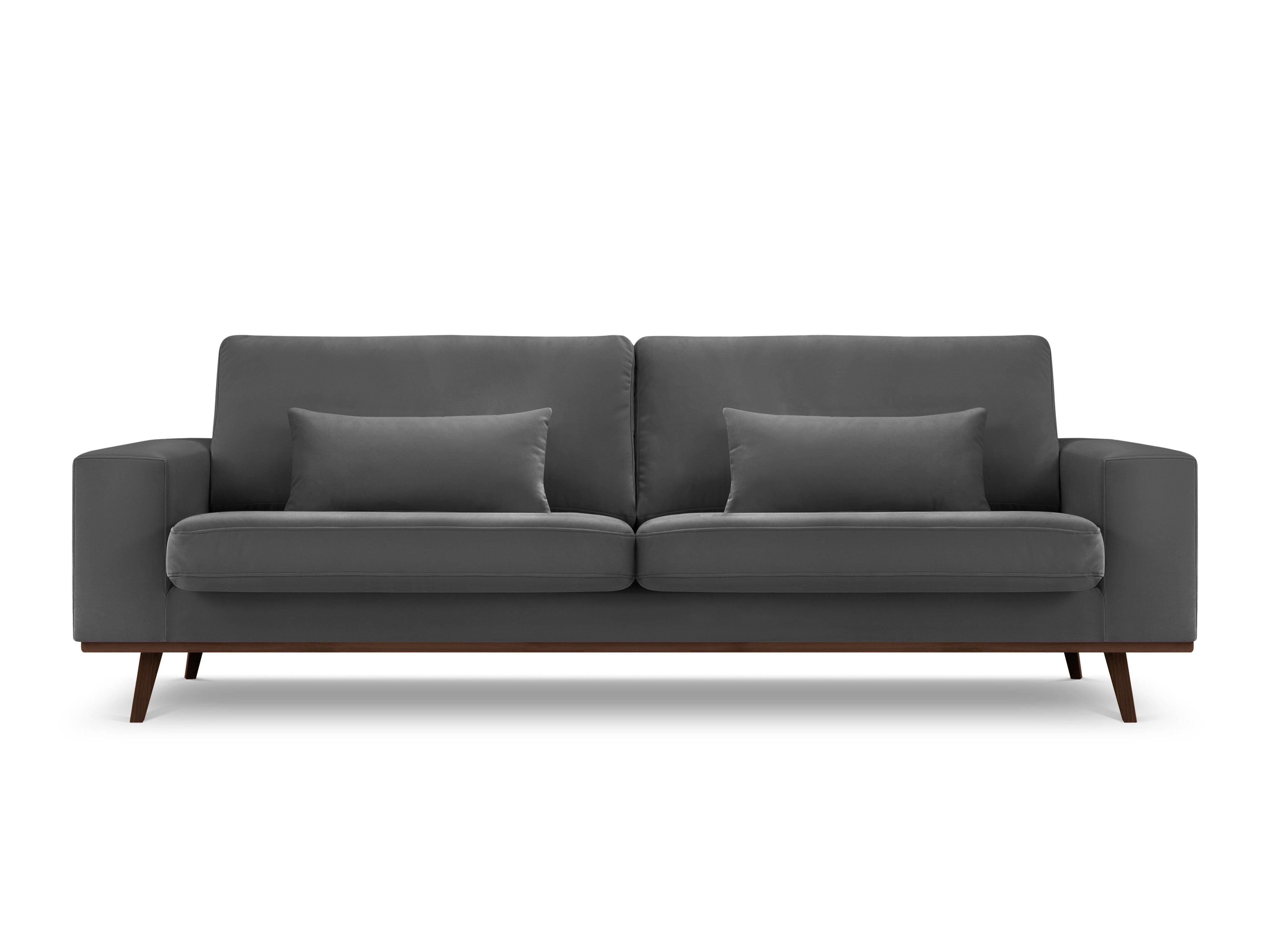 Sofa aksamitna 3-osobowa HEBE ciemnoszary Mazzini Sofas    Eye on Design