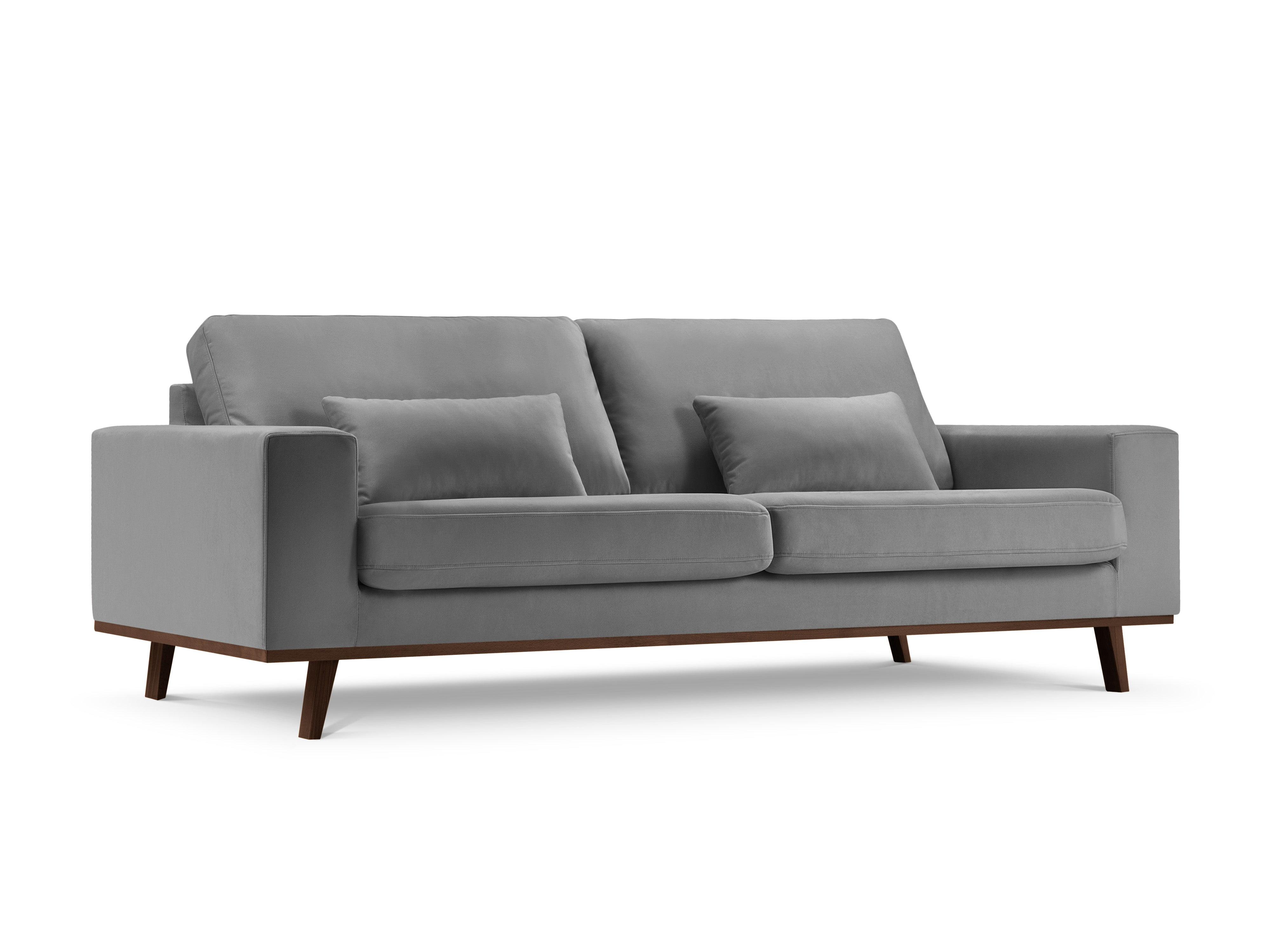 Sofa aksamitna 3-osobowa HEBE szary Mazzini Sofas    Eye on Design