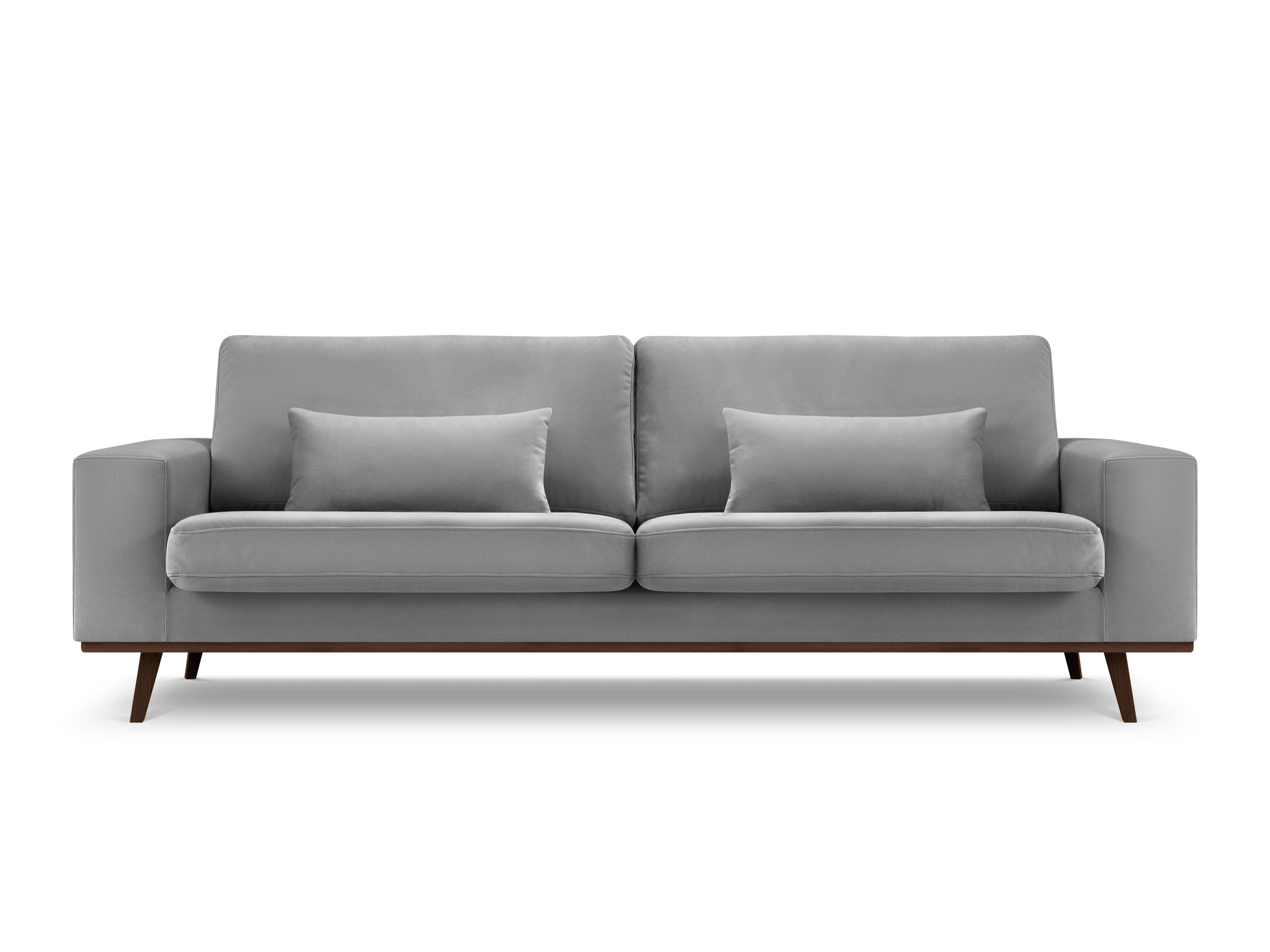 Sofa aksamitna 3-osobowa HEBE szary Mazzini Sofas    Eye on Design