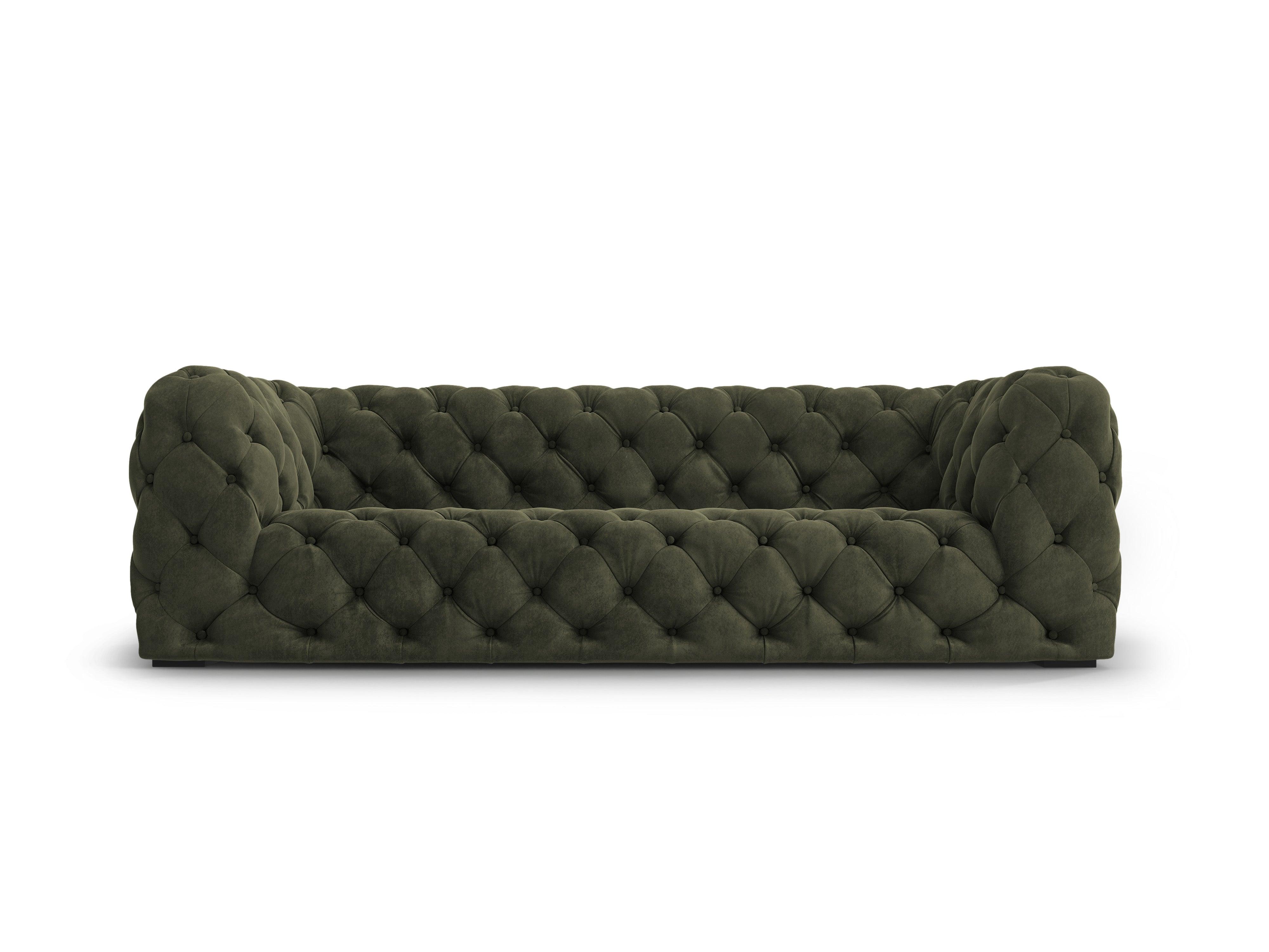 Sofa aksamitna 3-osobowa LOGE ciemnozielony Windsor & Co    Eye on Design