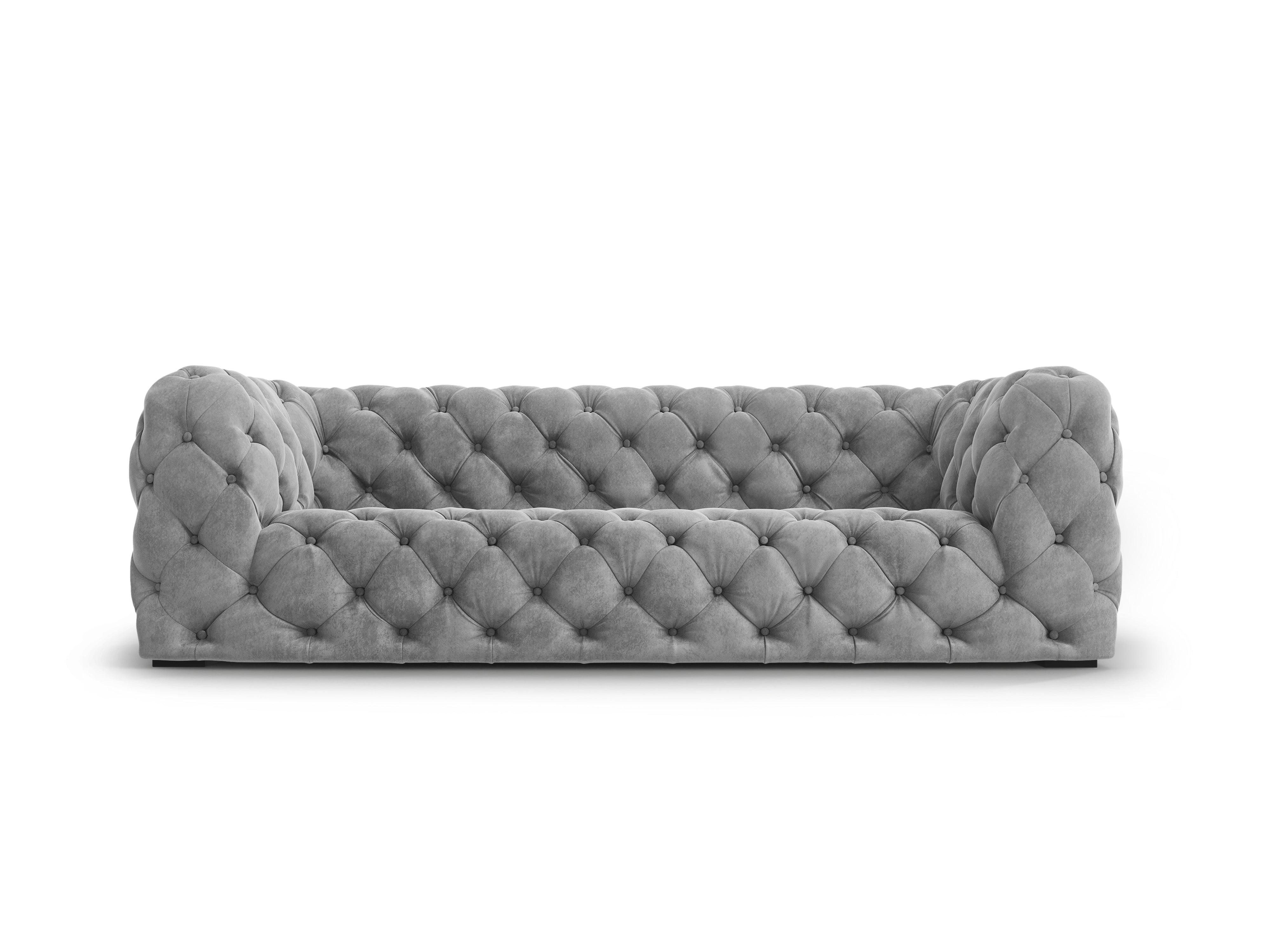 Sofa aksamitna 3-osobowa LOGE szary Windsor & Co    Eye on Design