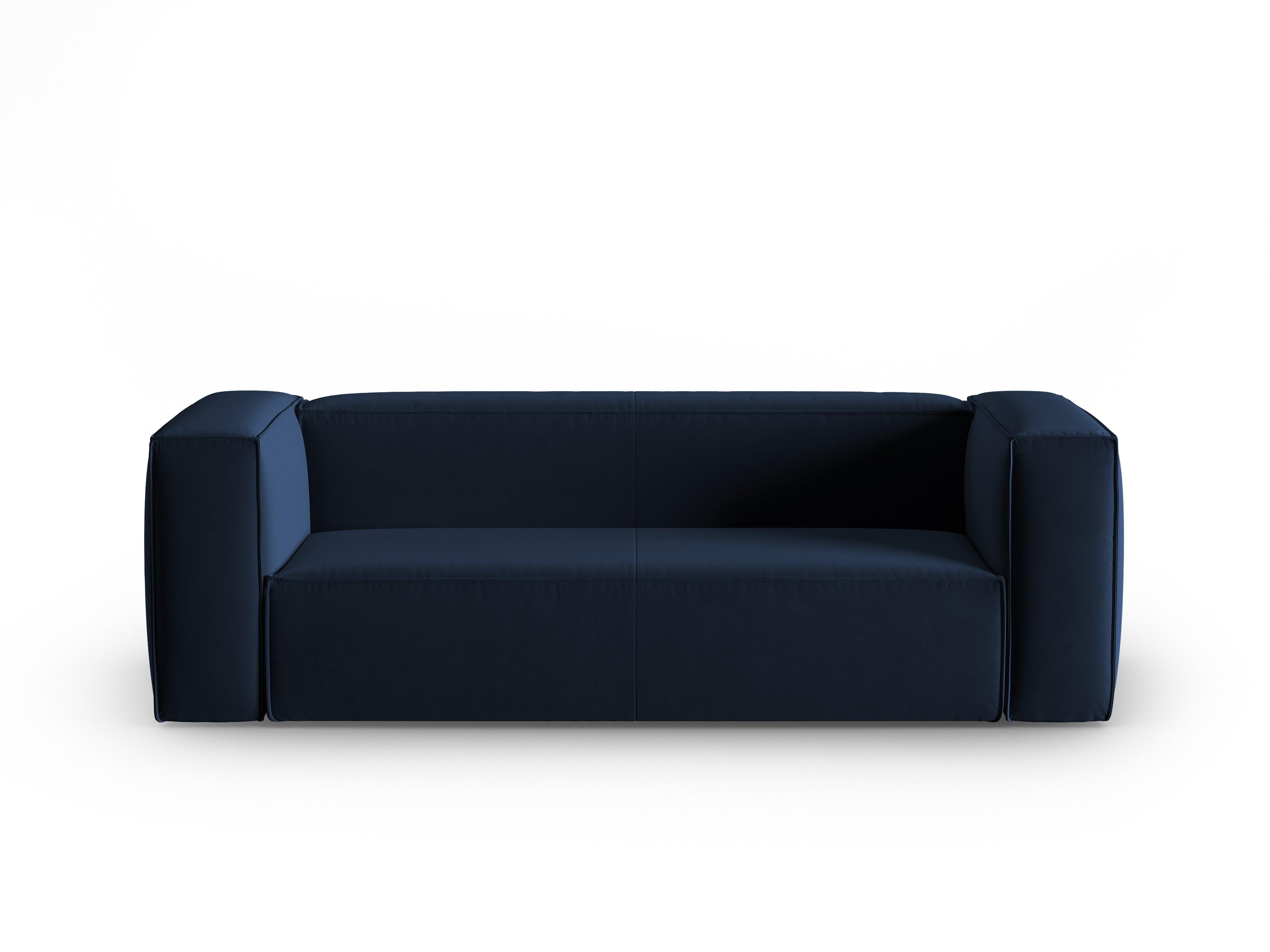 Sofa aksamitna 3-osobowa MACKAY granat królewski Cosmopolitan Design    Eye on Design