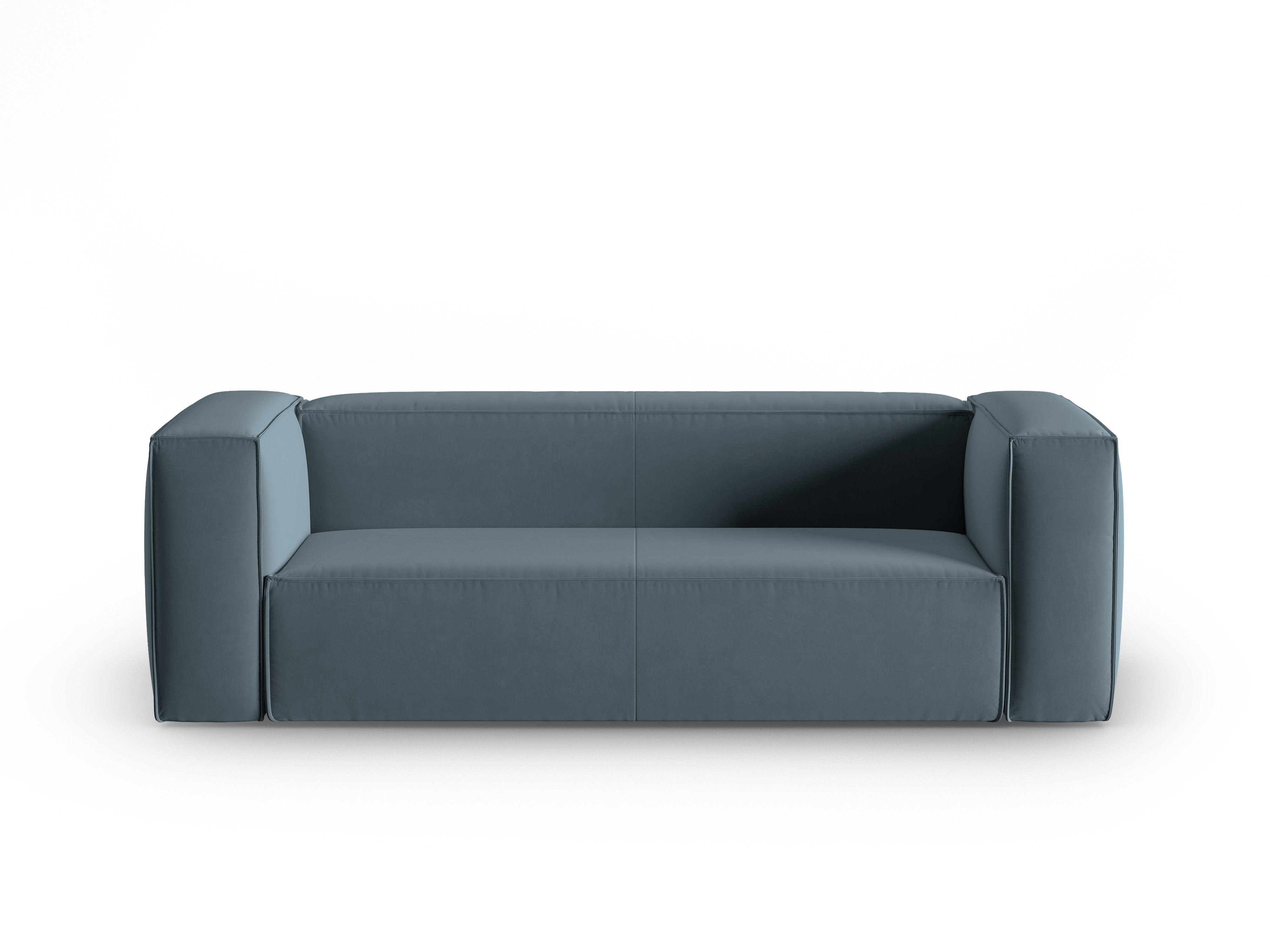 Sofa aksamitna 3-osobowa MACKAY niebieski Cosmopolitan Design    Eye on Design