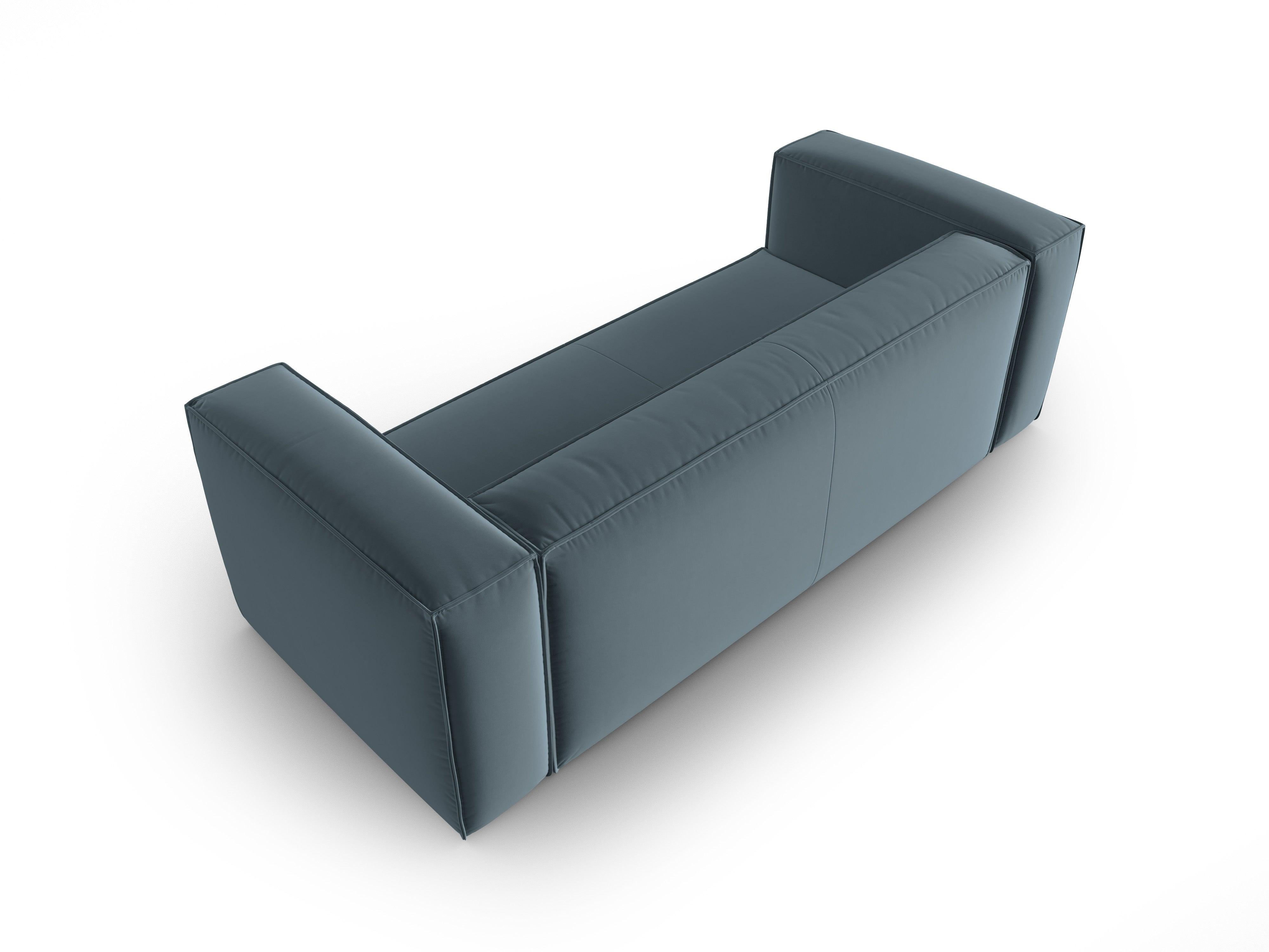 Sofa aksamitna 3-osobowa MACKAY niebieski Cosmopolitan Design    Eye on Design